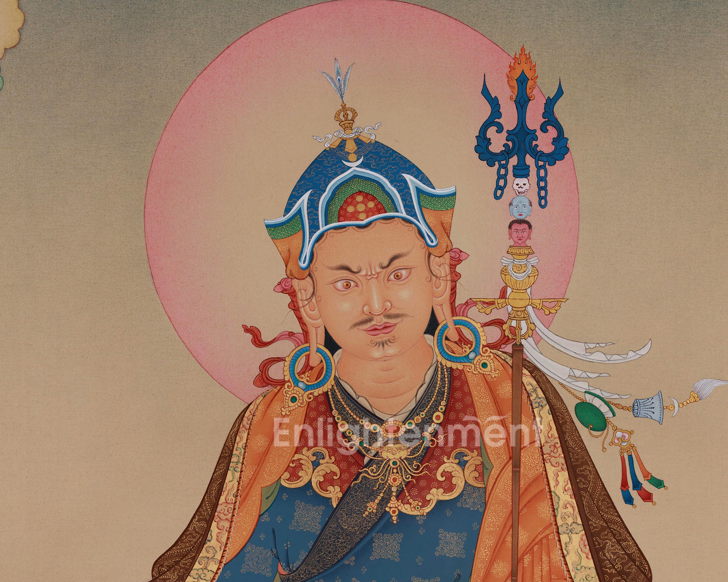Divine Lotus-born Guru Rinpoche Thangka | Padmasambhava Art