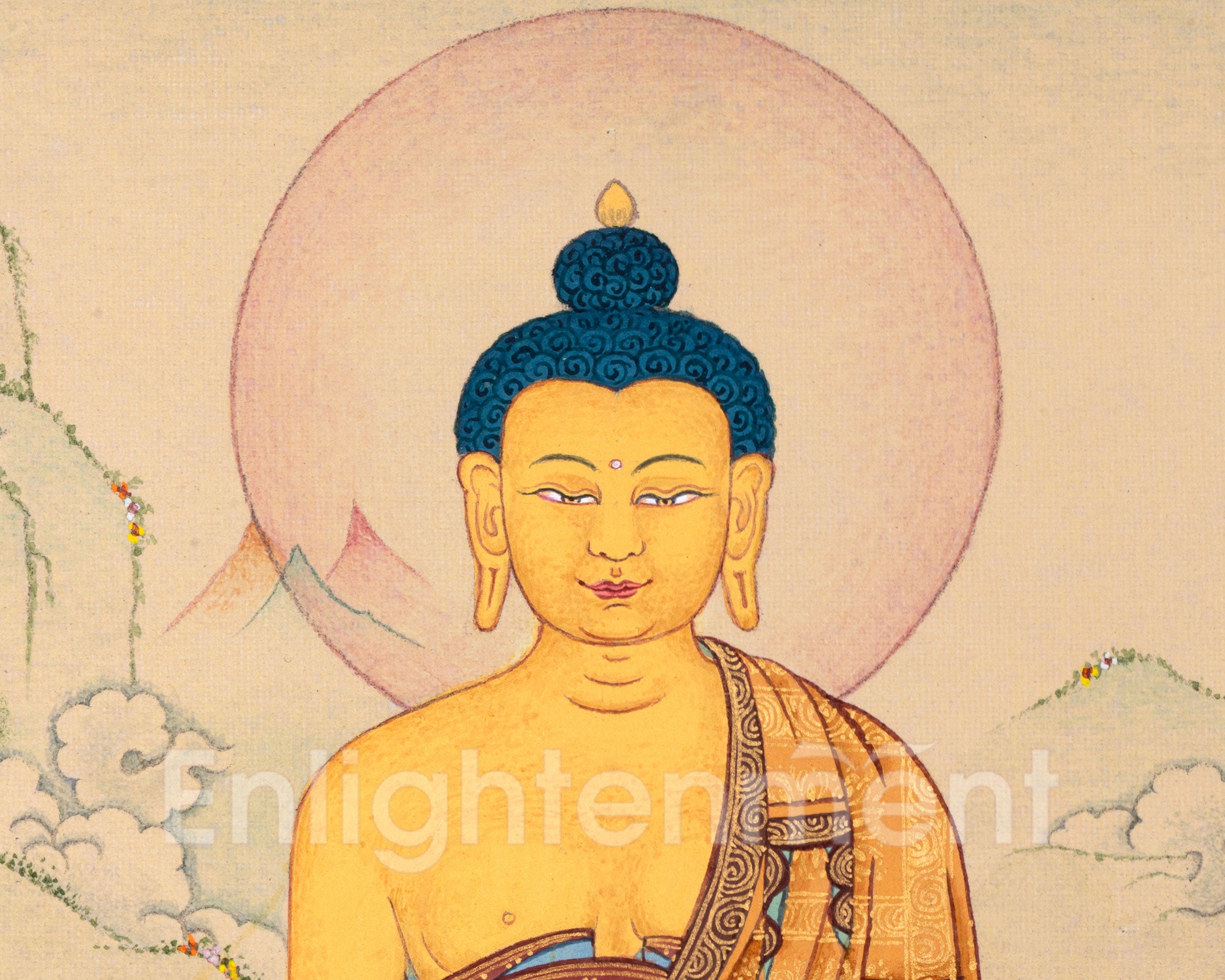 Historical Buddha, Siddhartha Gautama Thangka | Buddha of Enlightenment and Peace