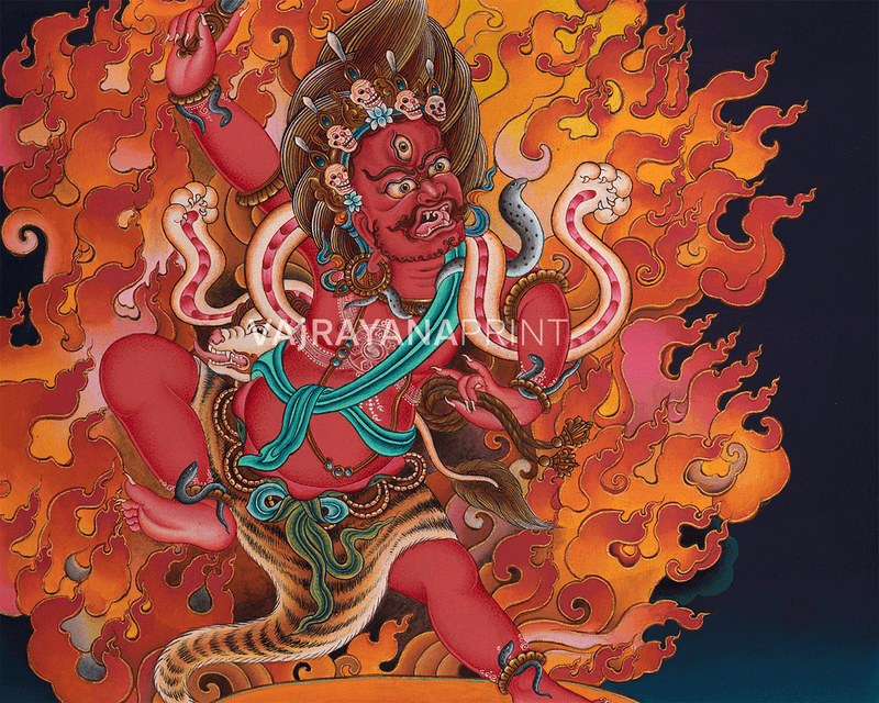 Khadgapani Goddess Thangka Print | Traditional Himalayan Artwork