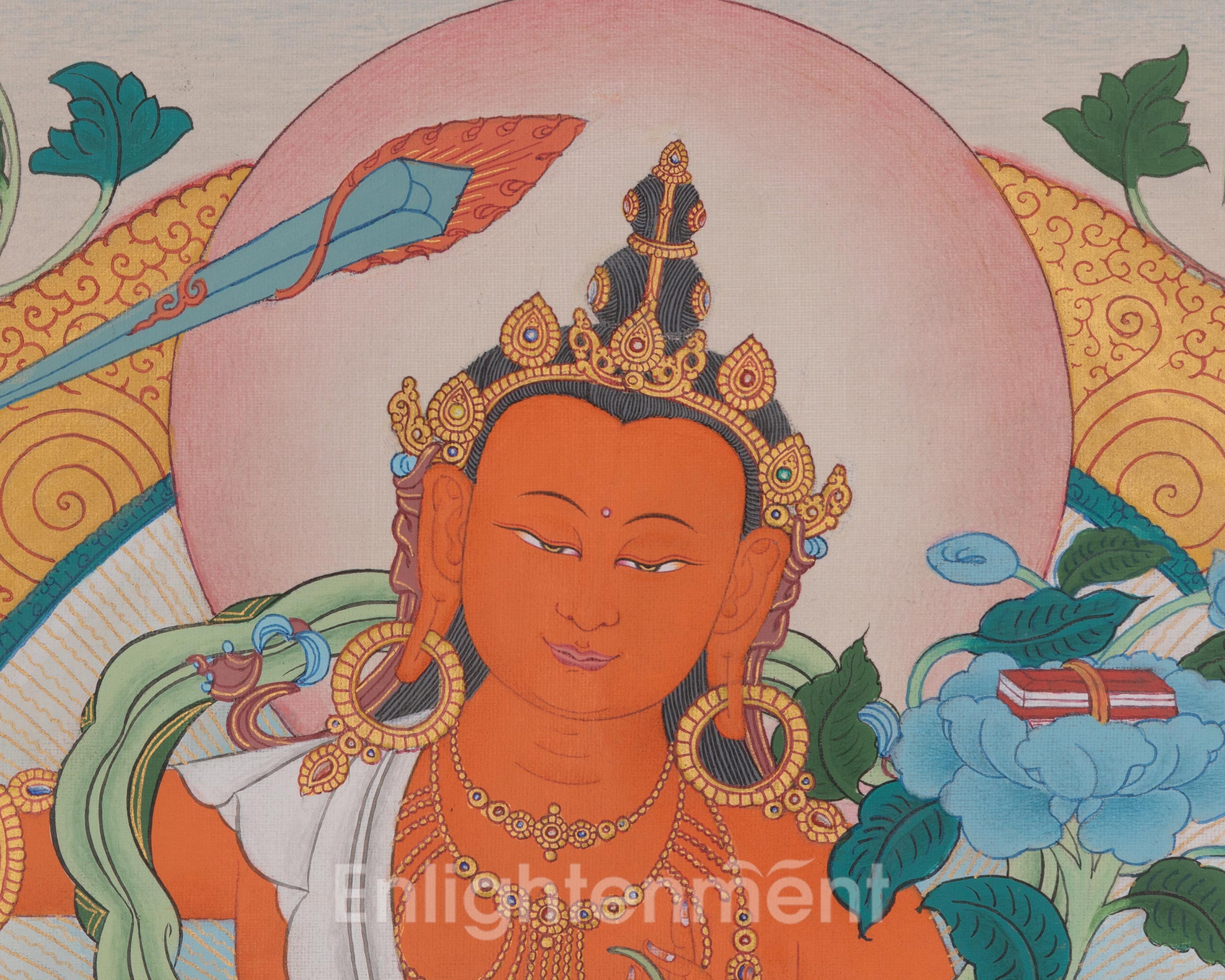 Manjushri Tibetan Artwork | Sword of Wisdom | Bodhisattva Deity