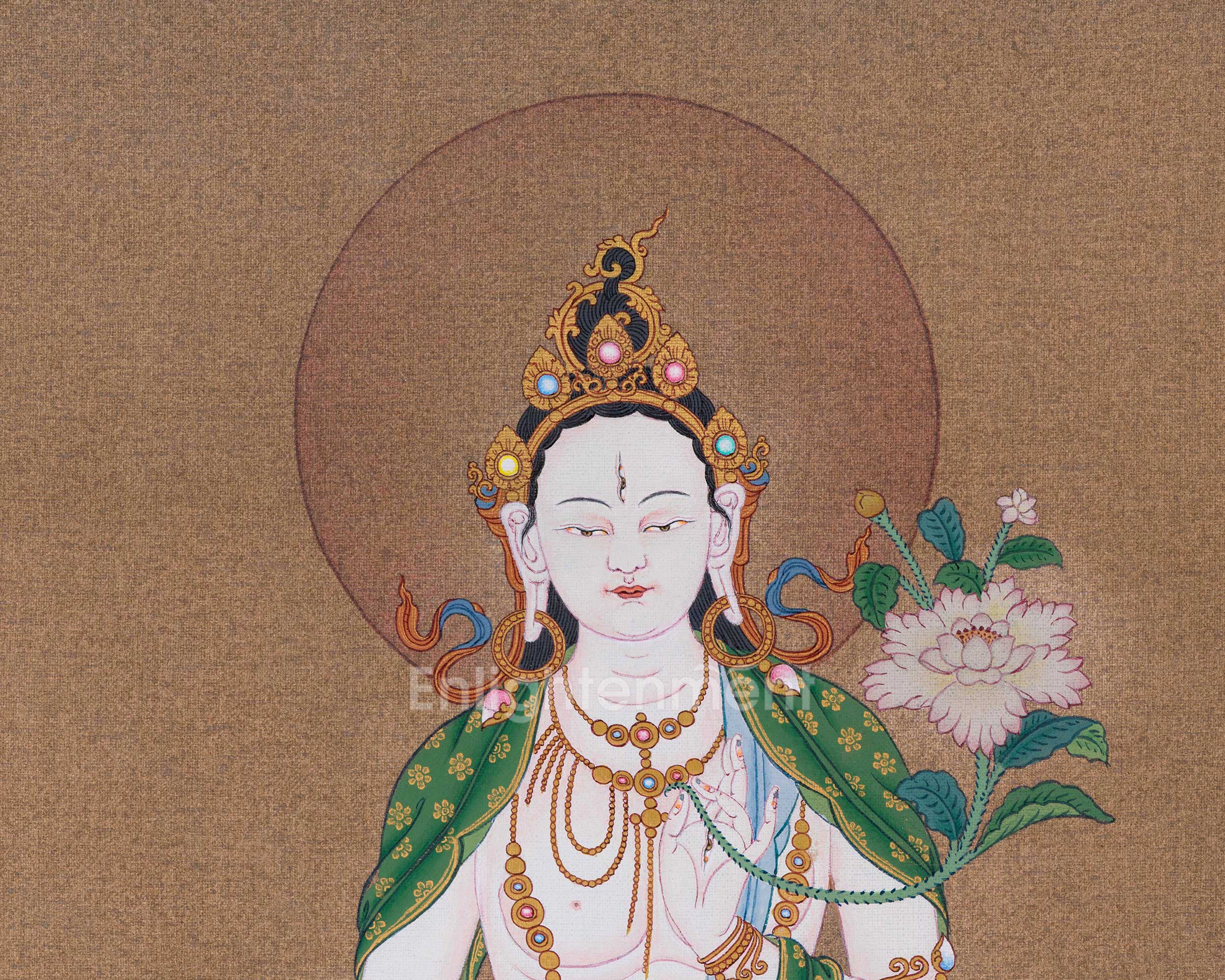 Hand Painted White Tara Thangka | Traditional Tibetan Artwork to Elevate Your Sacred Space