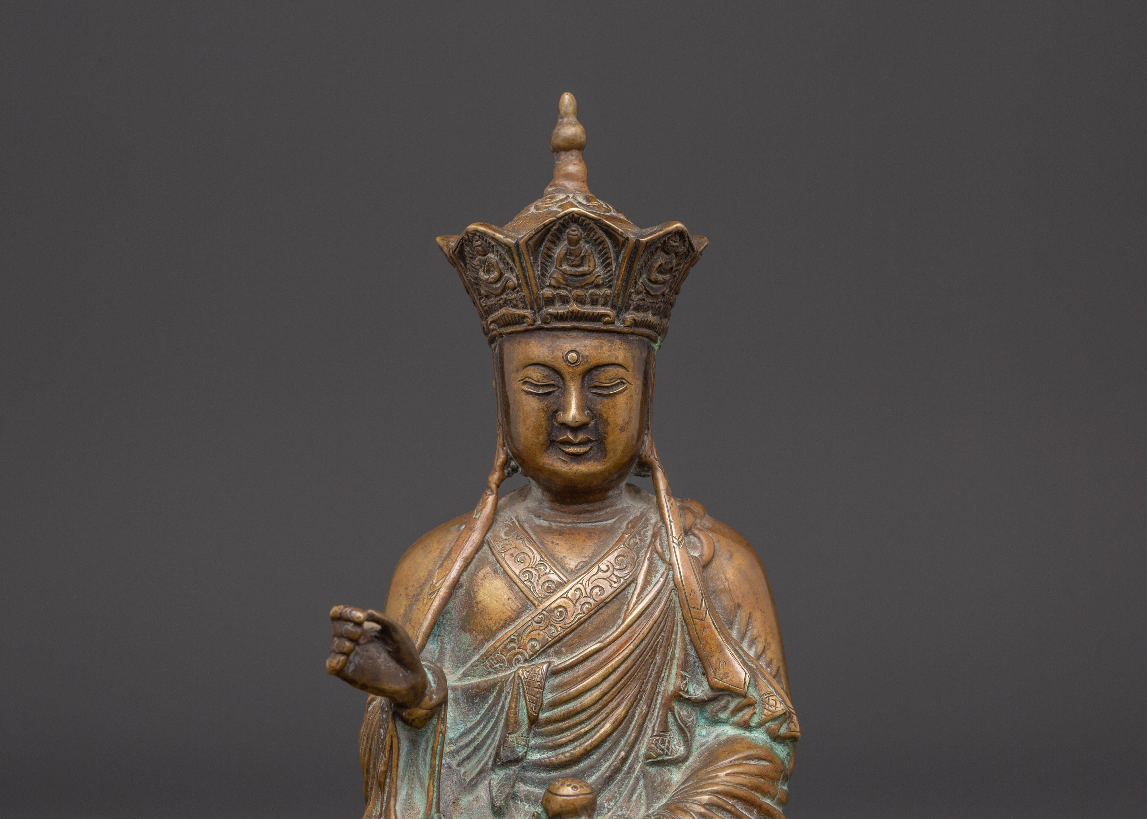 Buddhist Master Copper Statue | Tibetan Spiritual Teacher