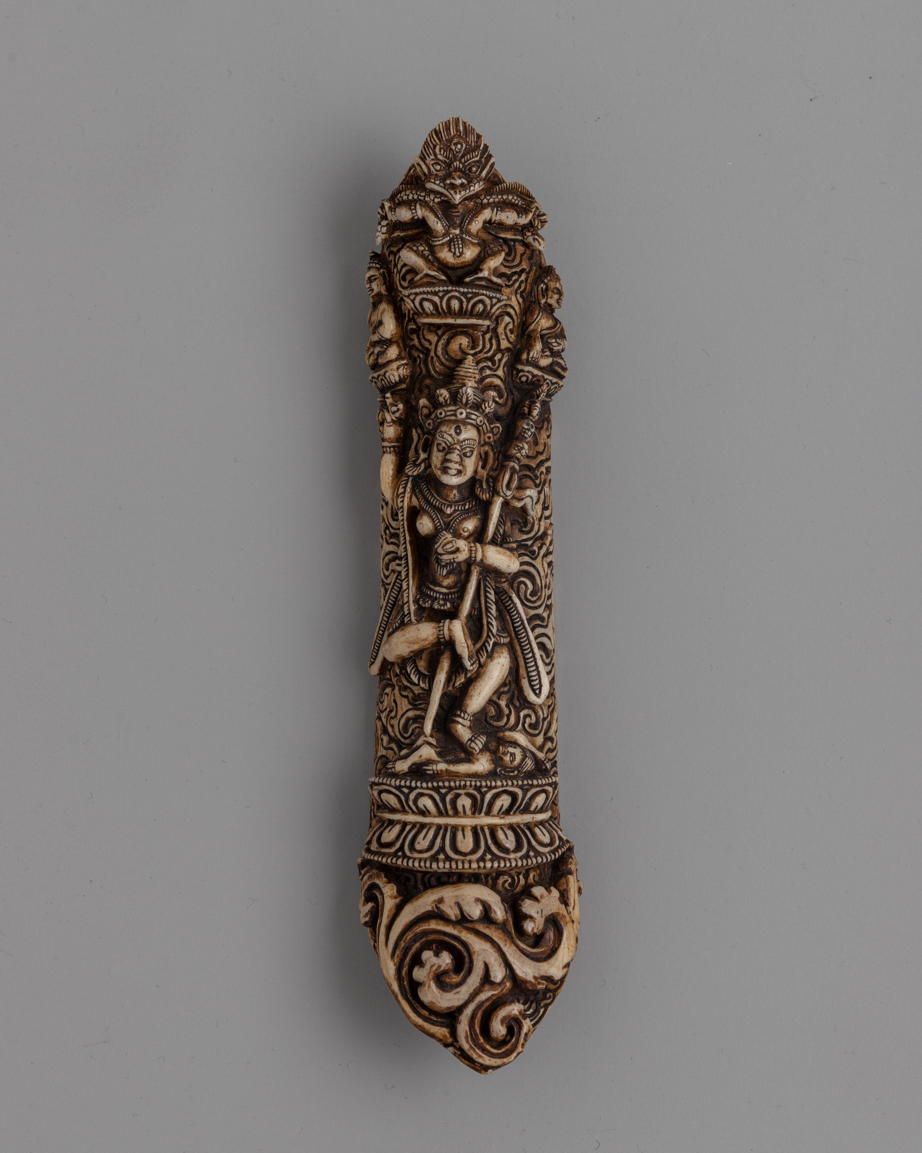 Hand-Carved Buffalo Bone Vajravarahi Décor