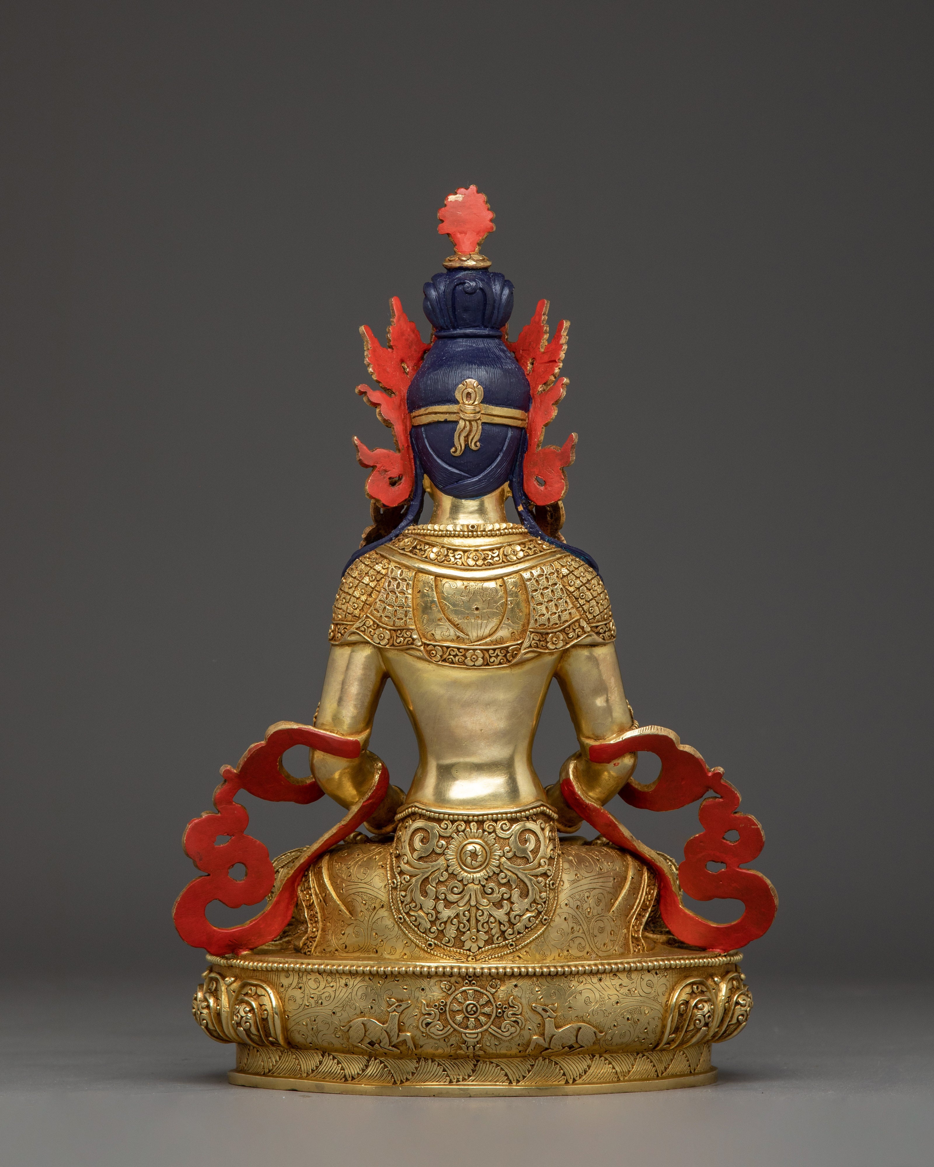 24k Gold Gilded Sculpture of Amitayus | Embodiment of Infinite Life and Longevity
