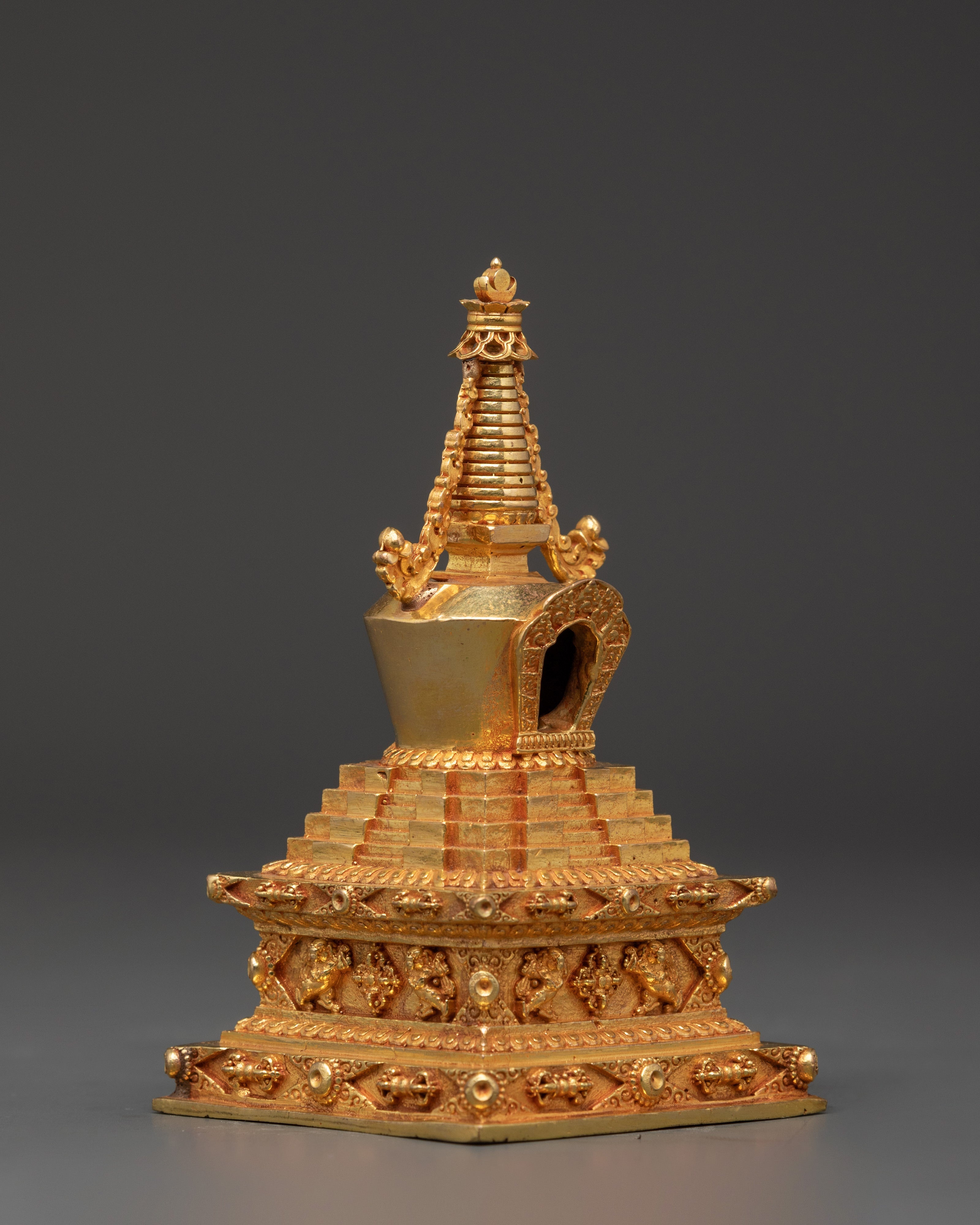 Copper Buddhist Tibetan Shrine | Handcrafted Gold Plated Statue