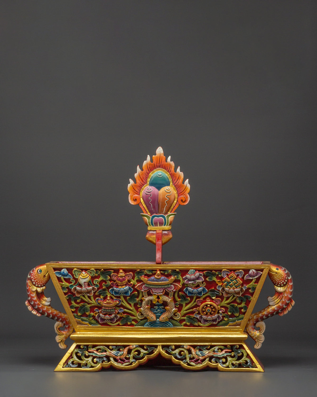 Traditional Chemar Box | Tibetan Wooden Ritual Storage Box