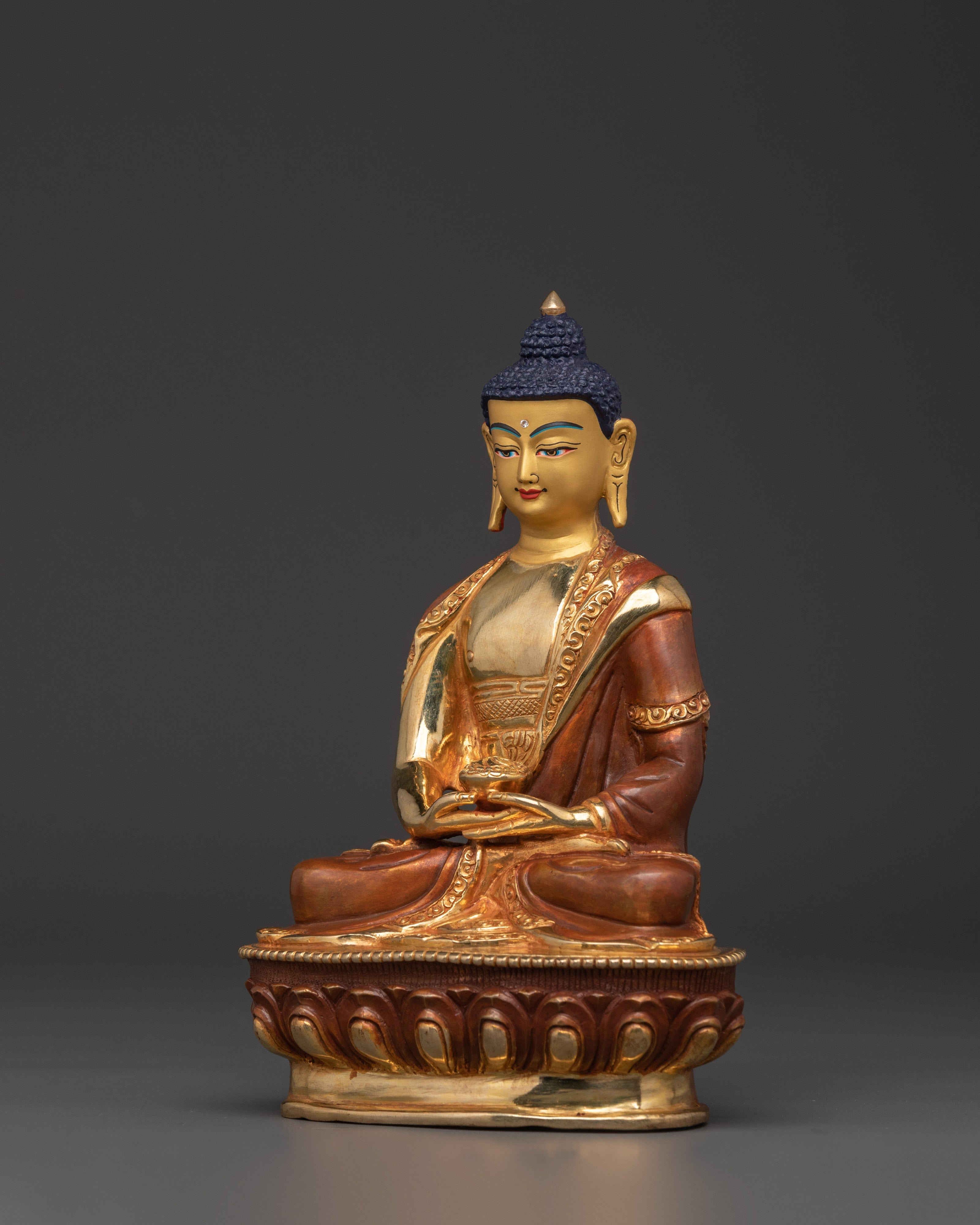 Himalayan Amitabha Buddha Statue | Copper Body with Gold Plating