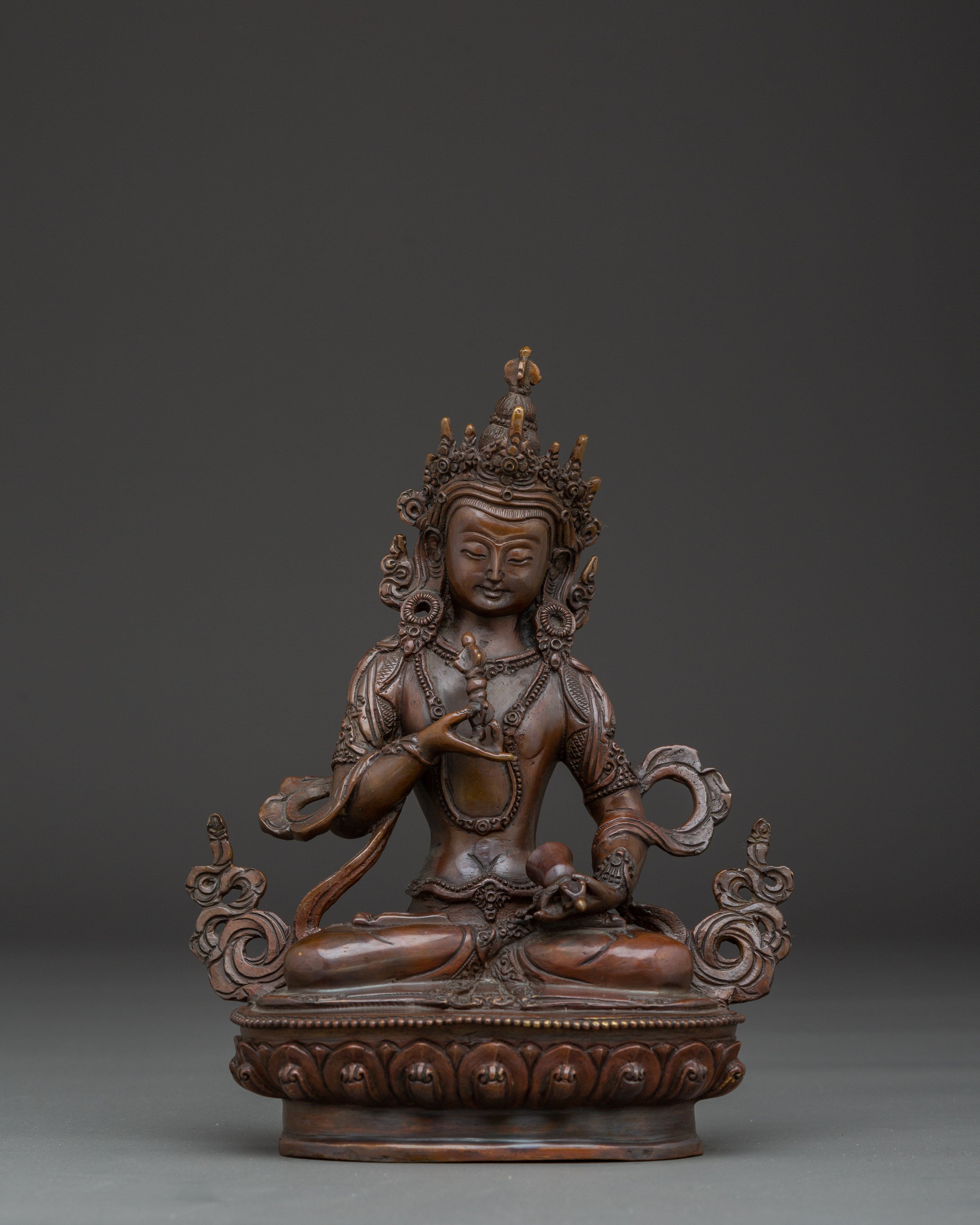 Oxidized copper Vajrasattva statue