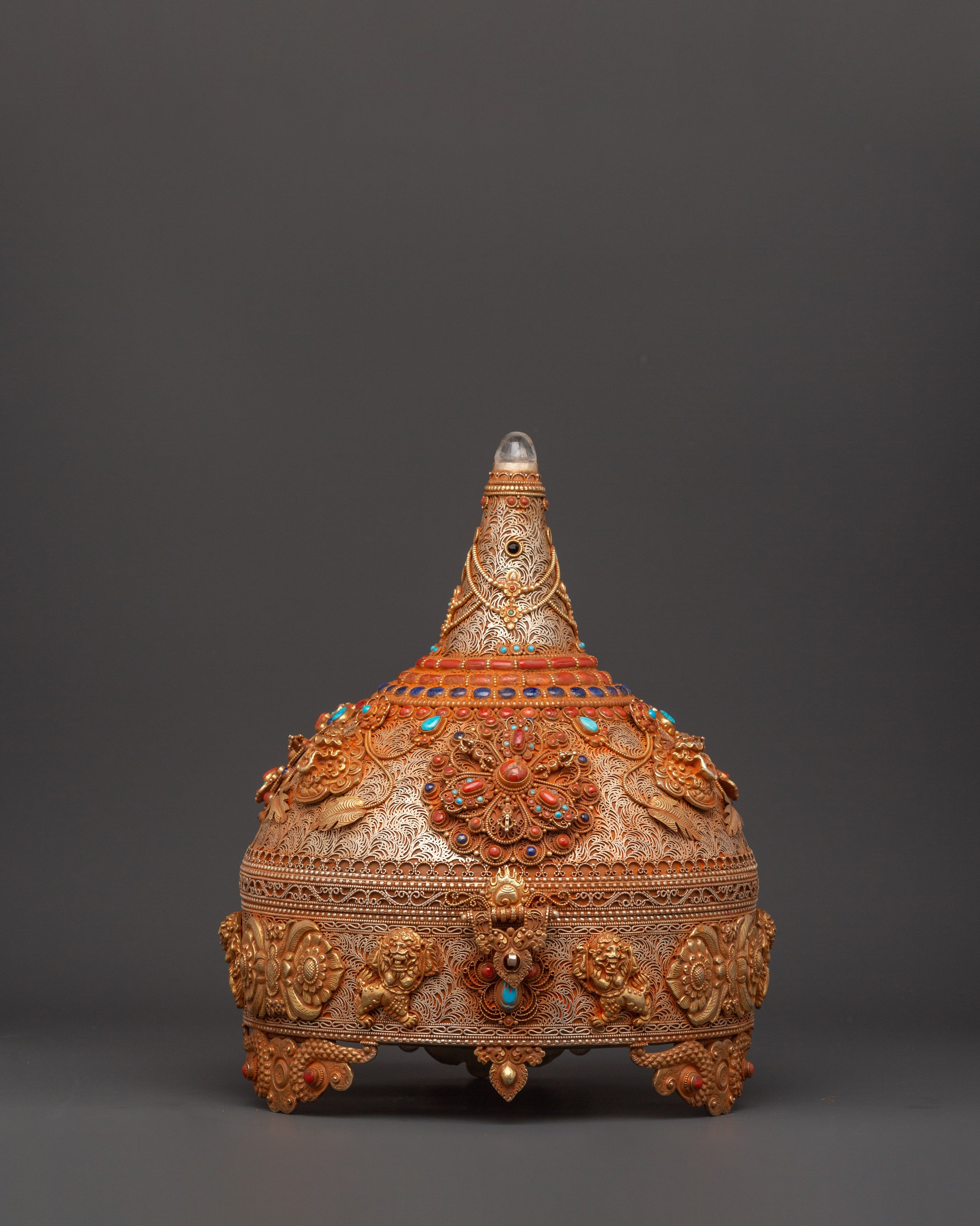 Sacred Copper and Gold-Plated Treasure Chest