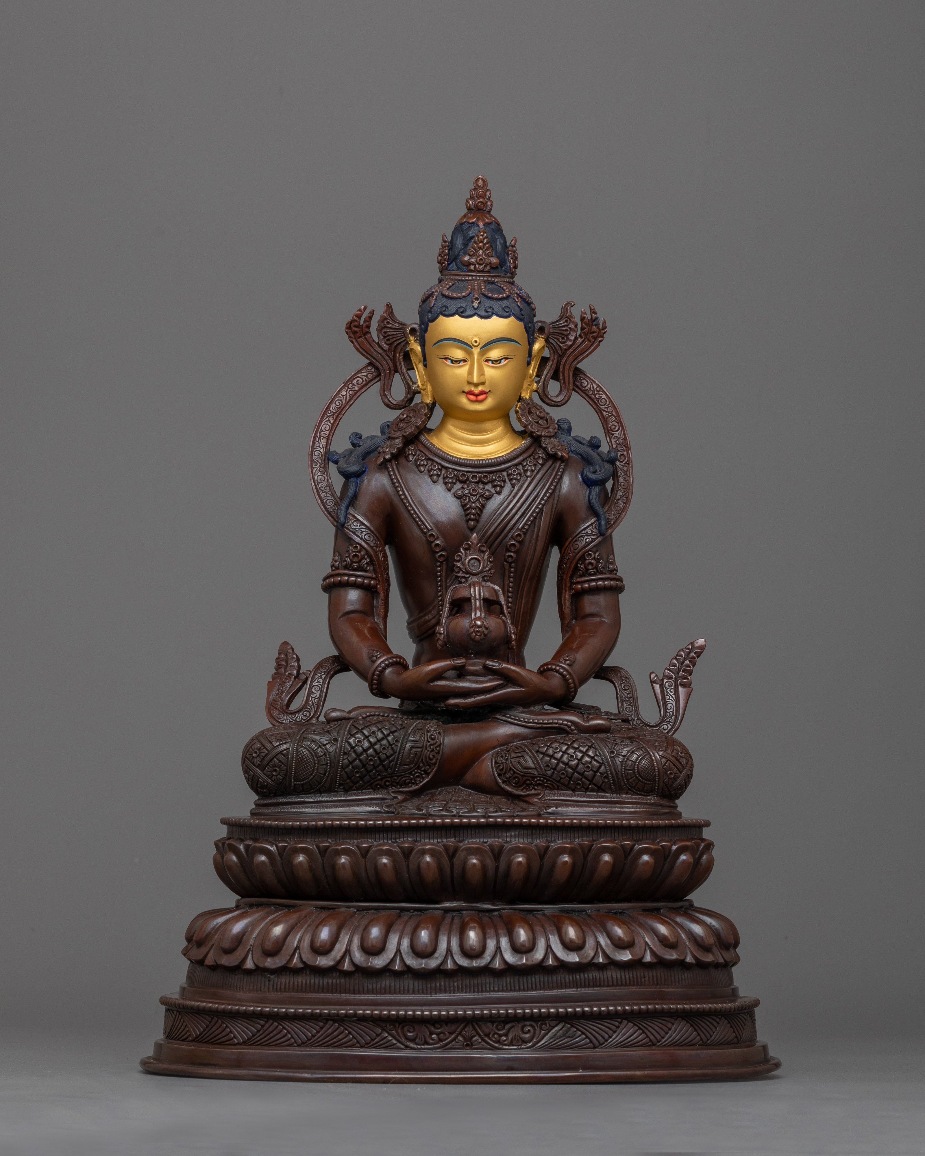 Gold Face Amitayus Statue