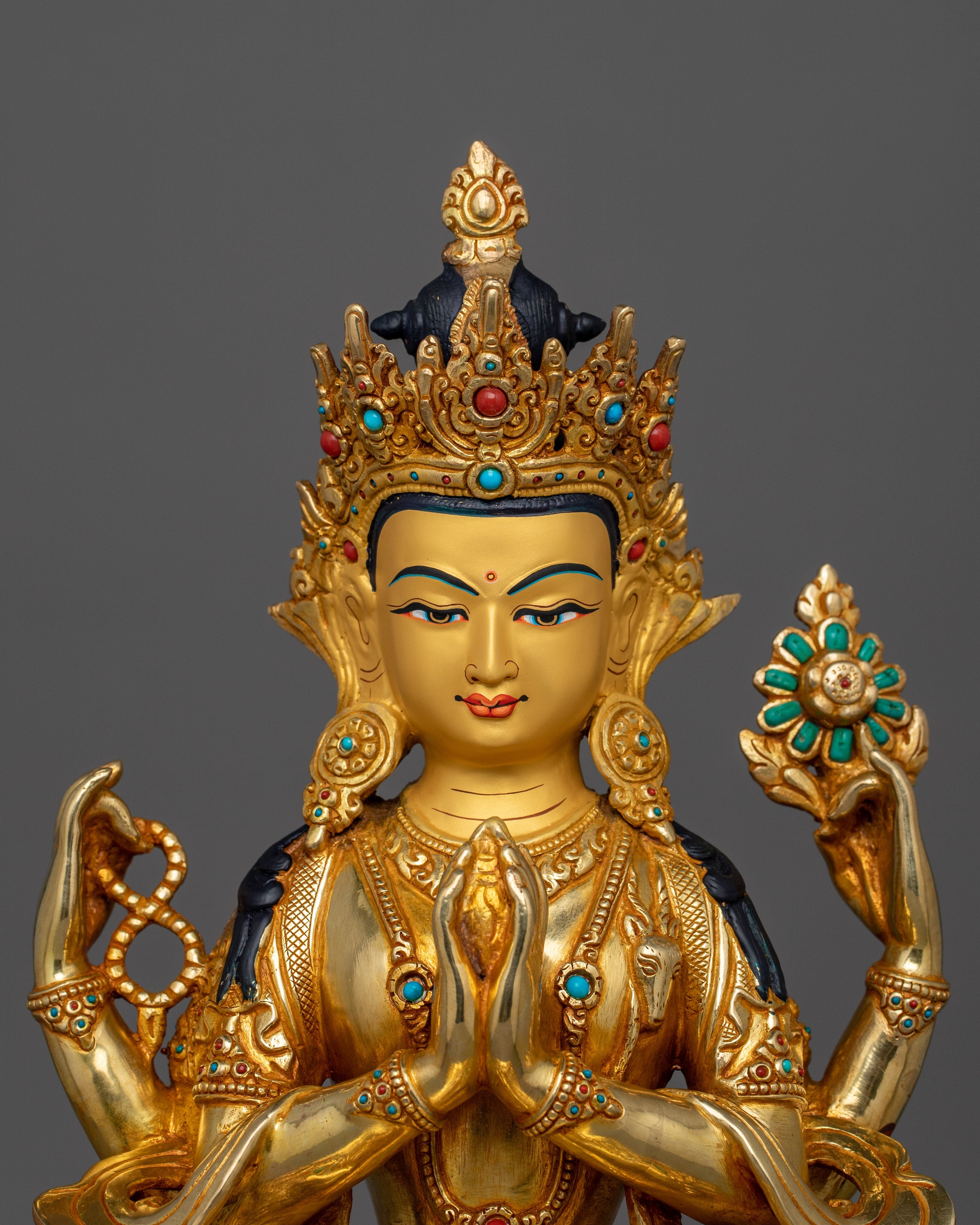 Four Armed Figurine Chenrezig | Great Compassionate One