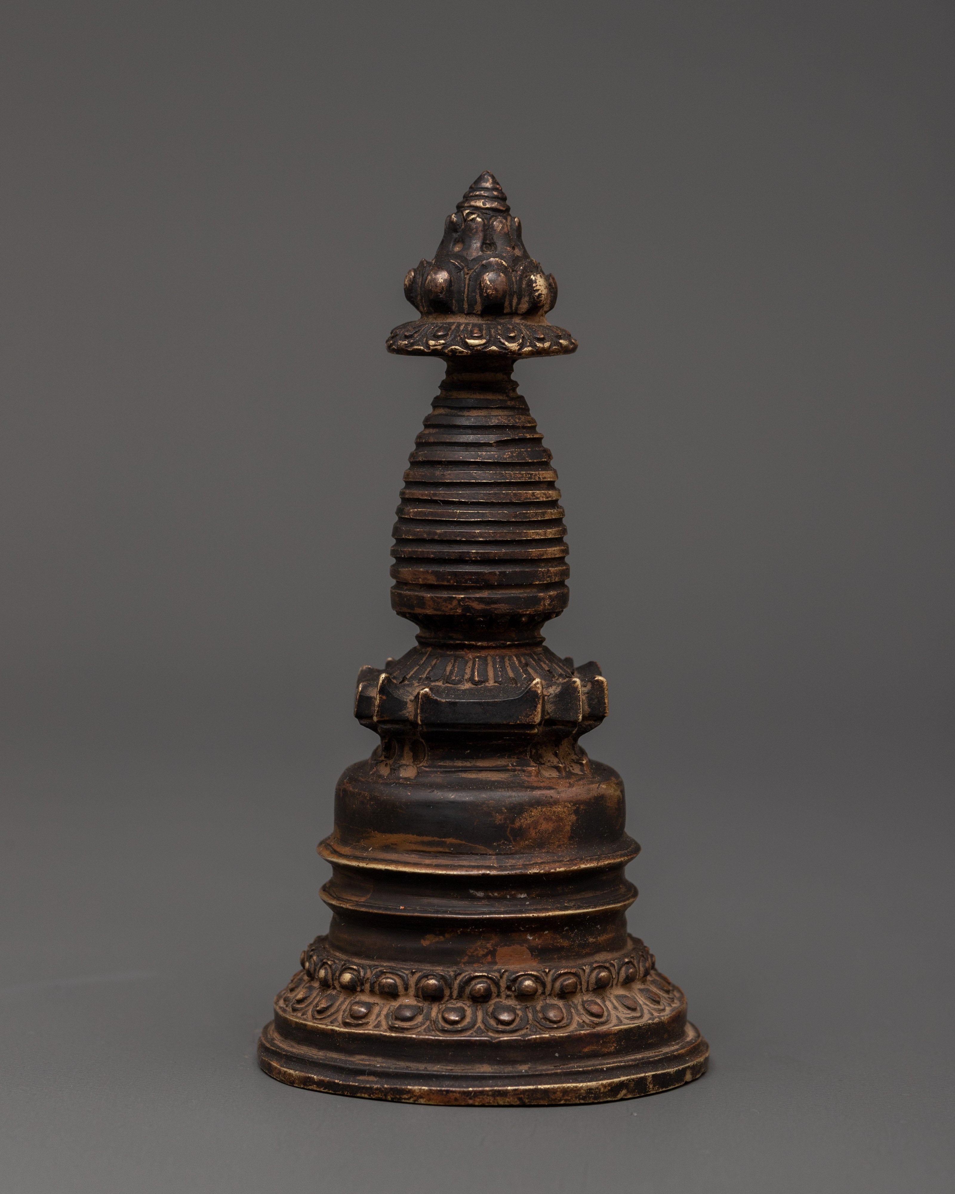 Tibetan Stupa with Antique Finish
