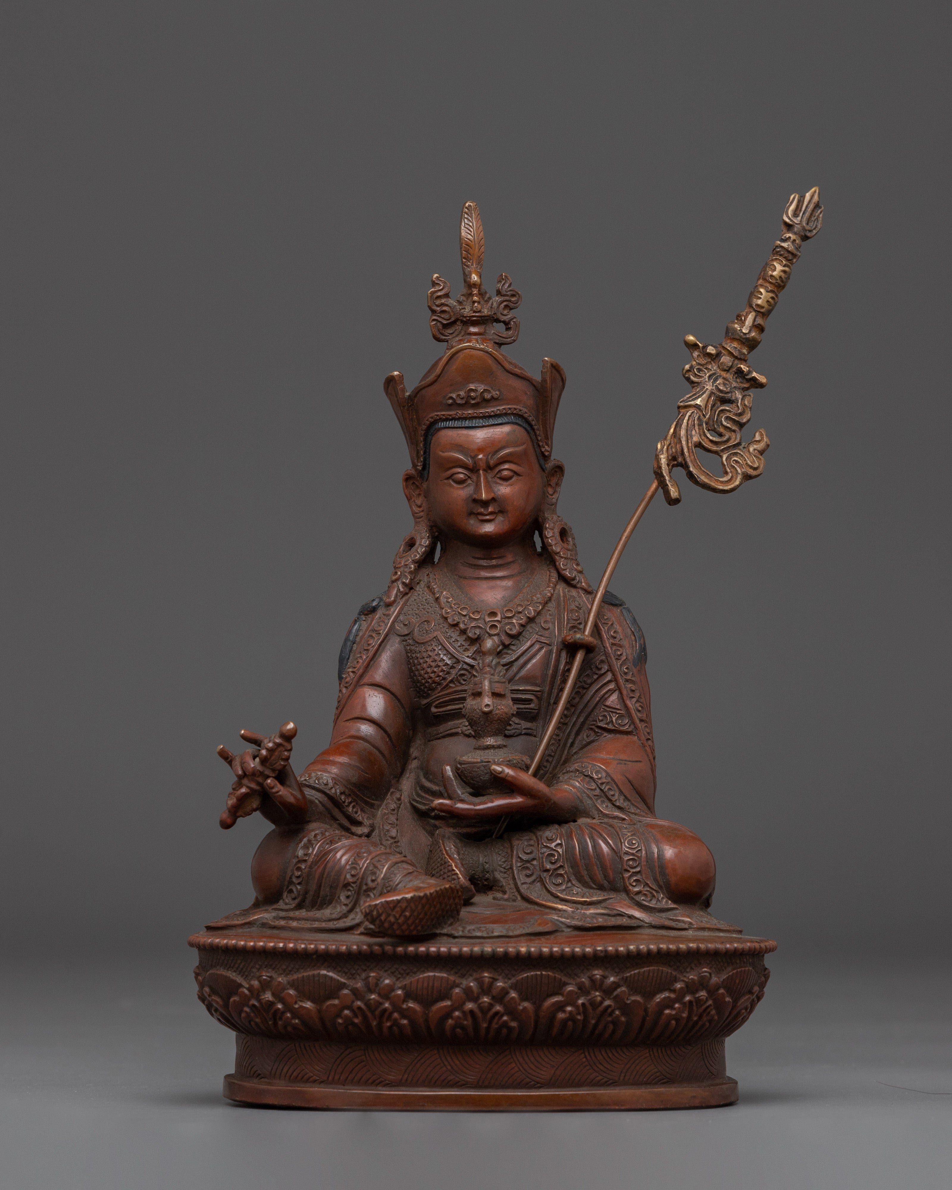 Sacred Oxidized Copper Guru Rinpoche Statue | Symbol of Wisdom and Enlightenment