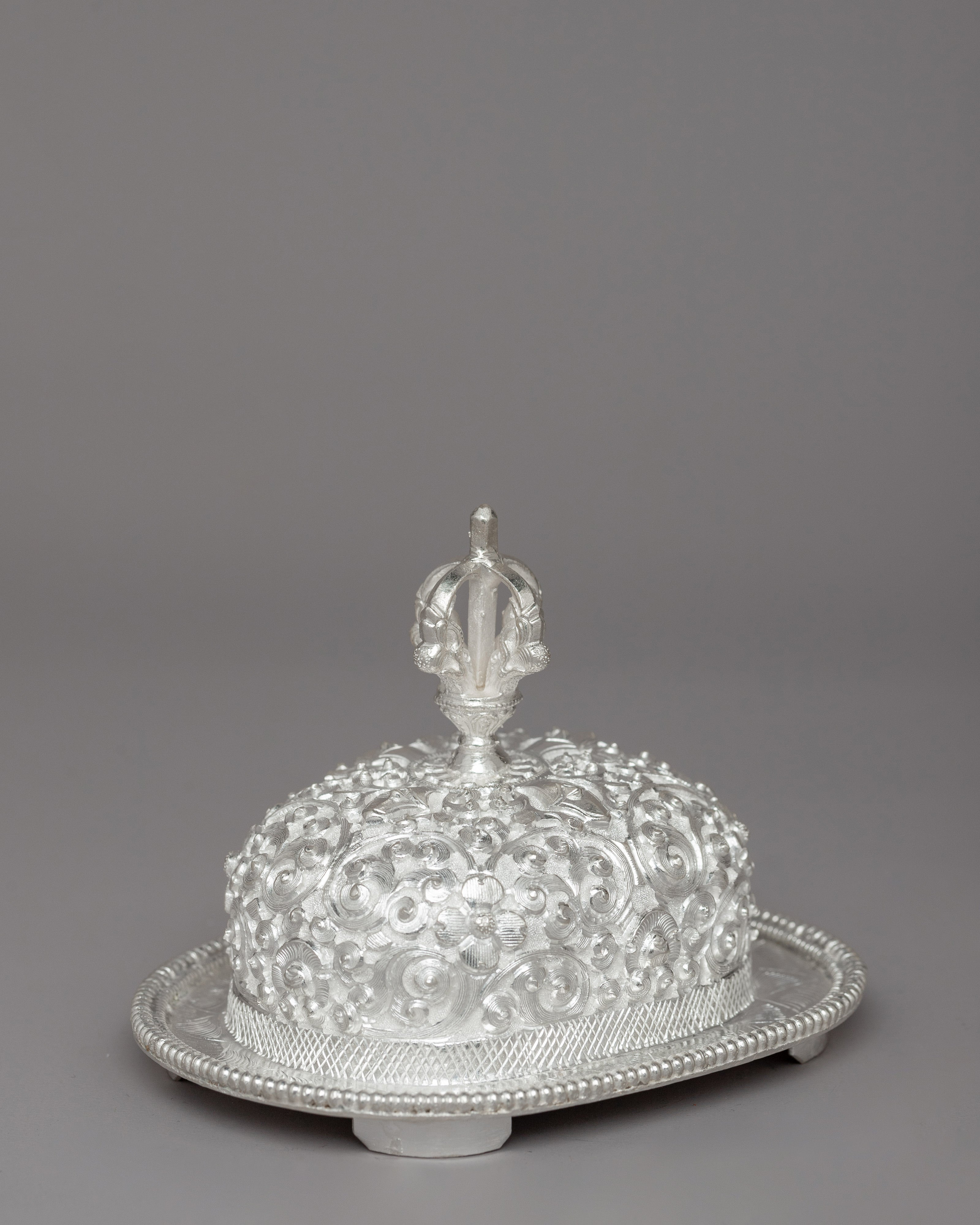 Exquisite Silver Kapala for Tibetan Rituals and Offerings | Tibetan Buddhist Ritual Cup