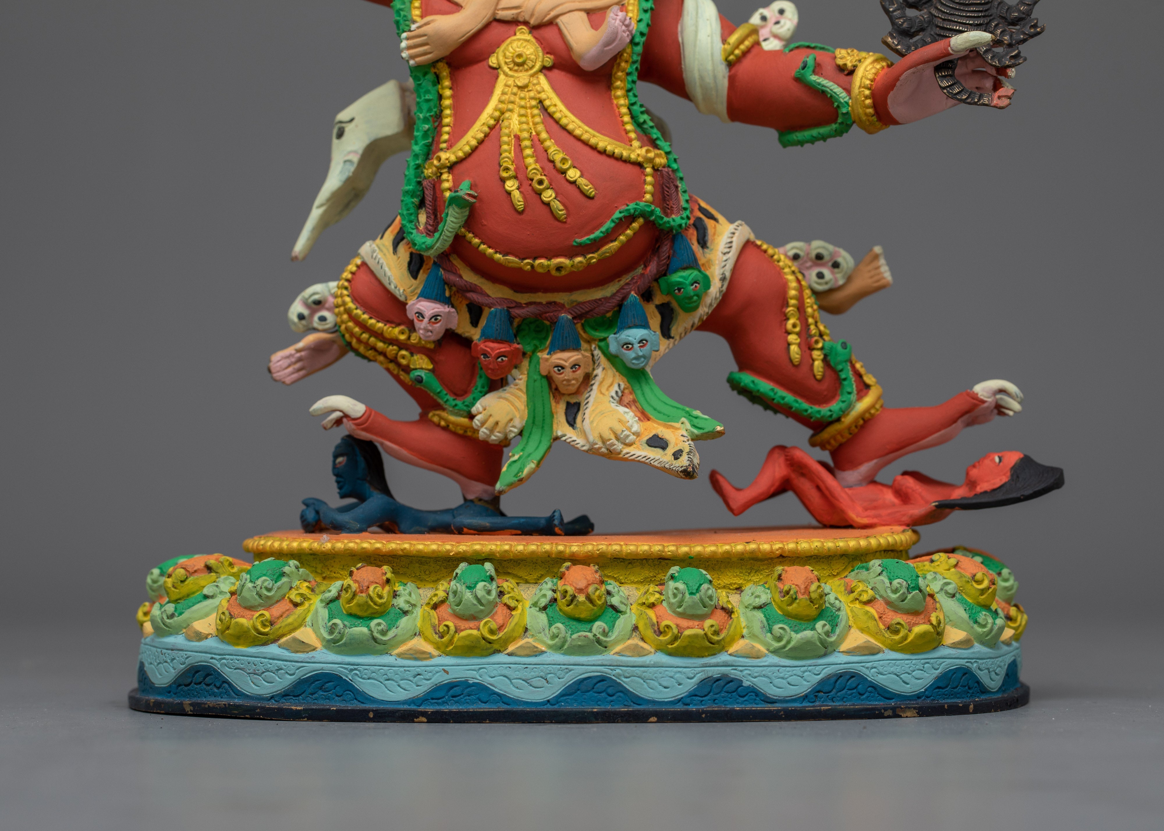 Guru Drakpo Colored Statue | A Vibrant Manifestation of Fierce Protection