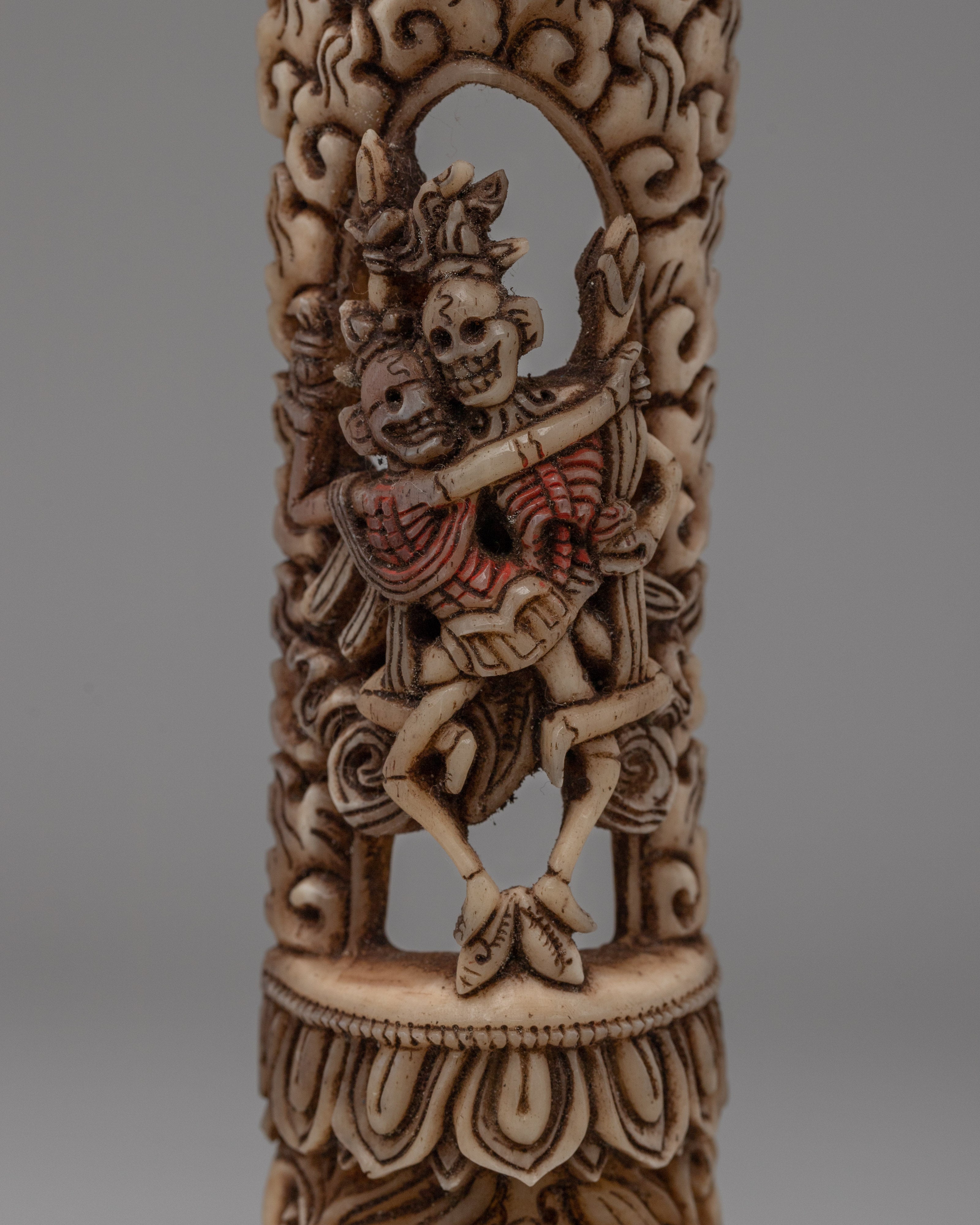 Hand-Carved Buffalo Bone Citipati | Symbol of Impermanence