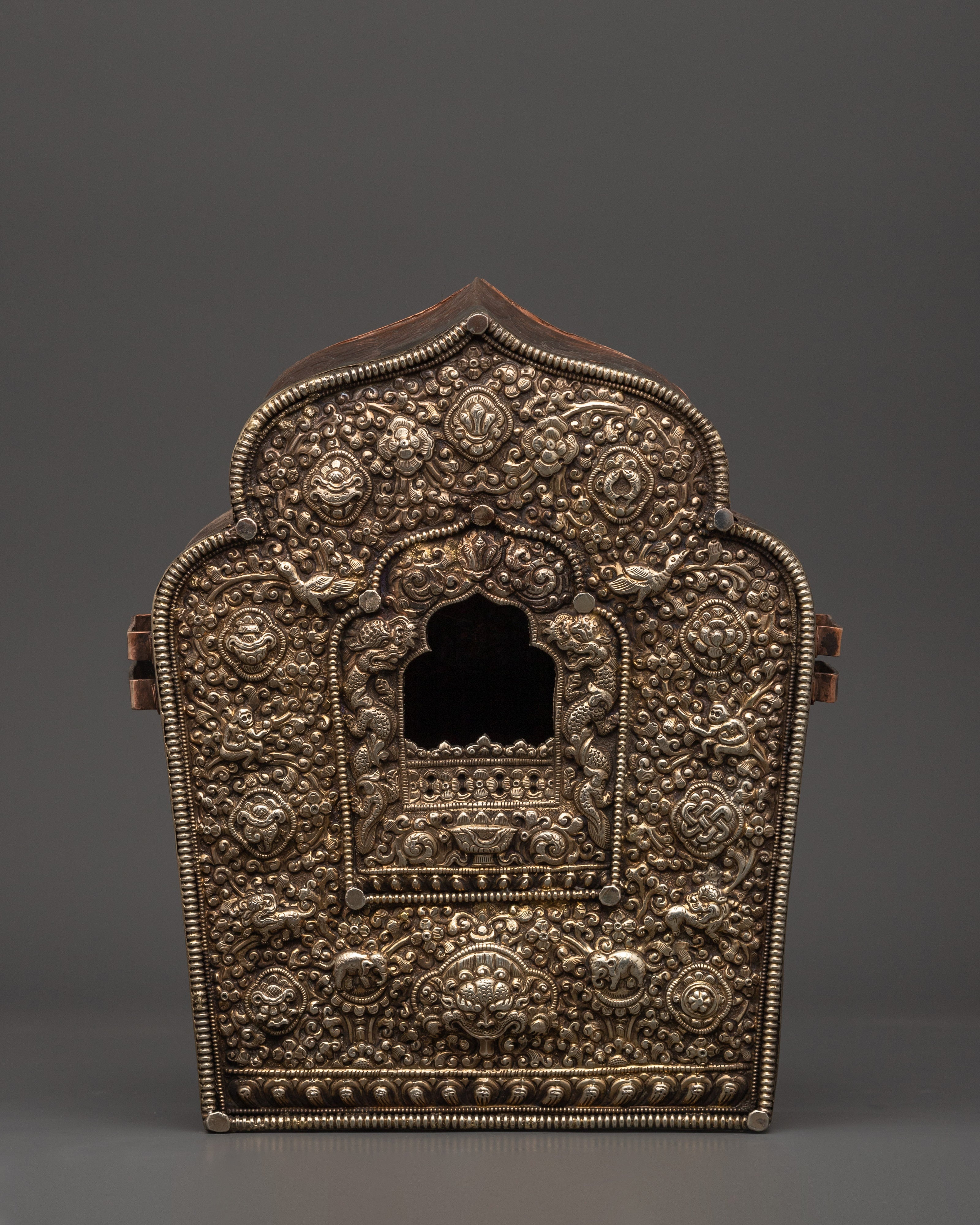 Handcrafted Ghau Box with White Metal & Copper Body