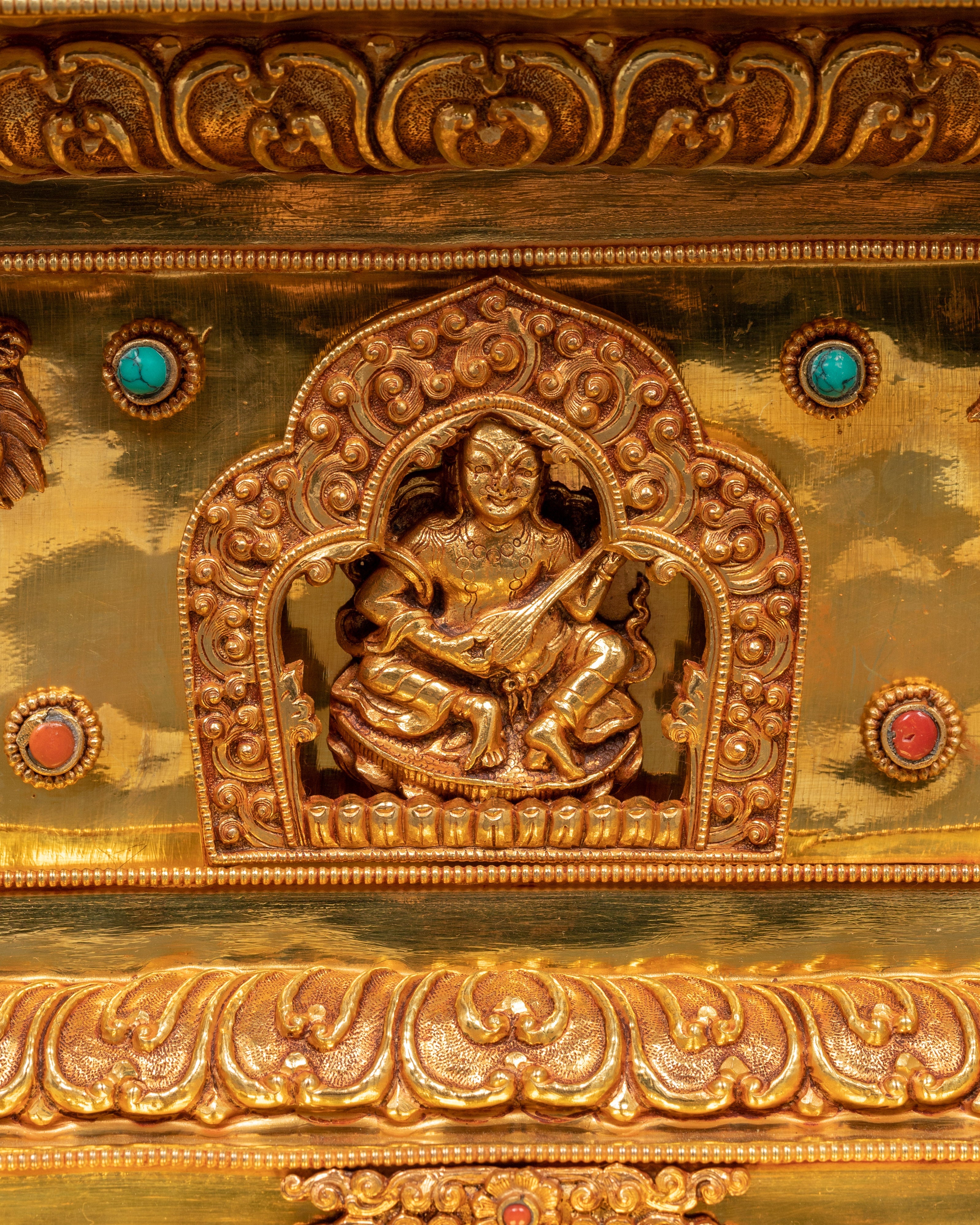 Handcrafted Gold-Plated Tibetan Stupa for Sacred Spaces | Perfect for Spiritual Decor