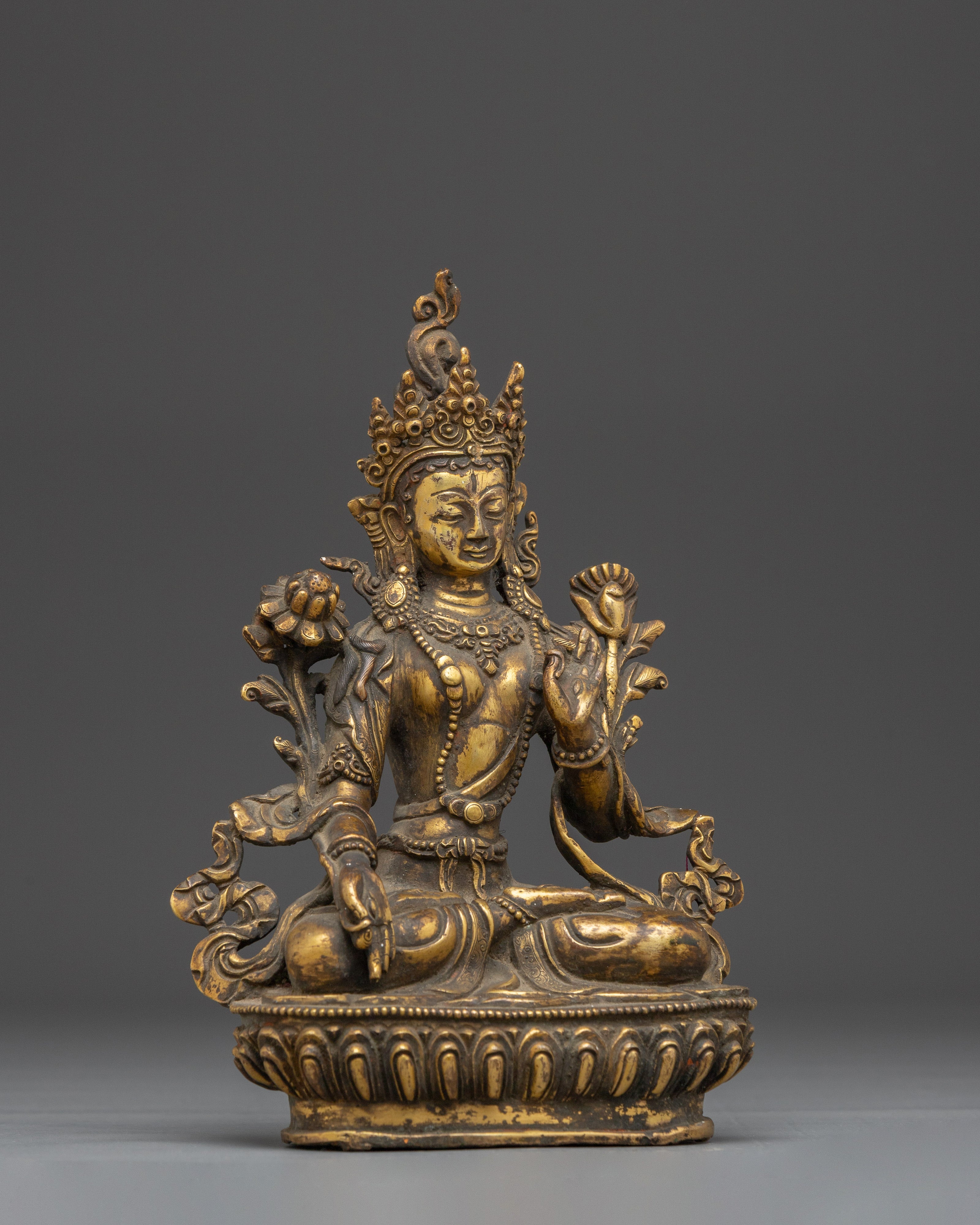 Handcrafted White Tara Figurine | Tibetan Goddess Statue