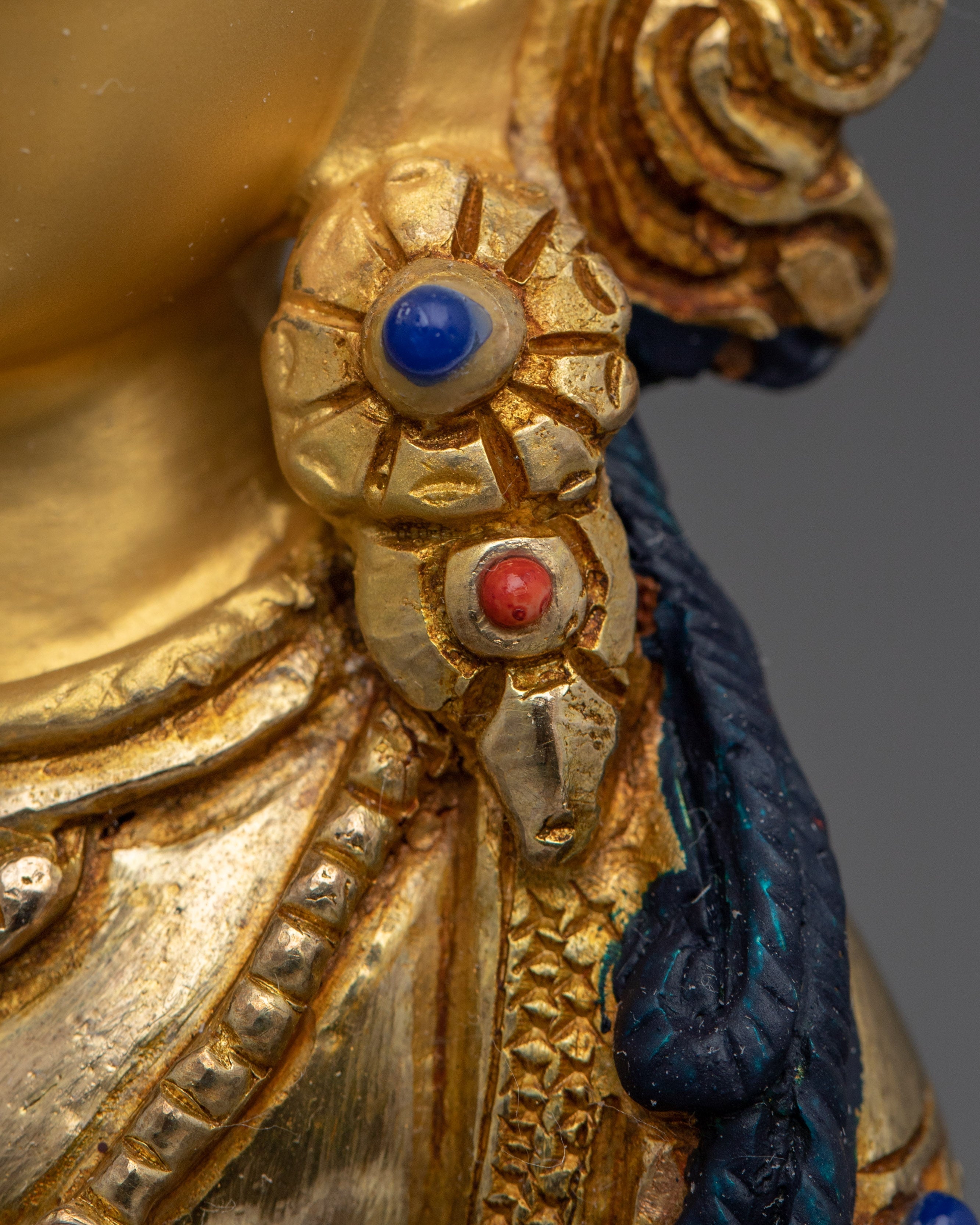 Golden Healing Deity Amitayus Statue | Traditional Himalayan Art