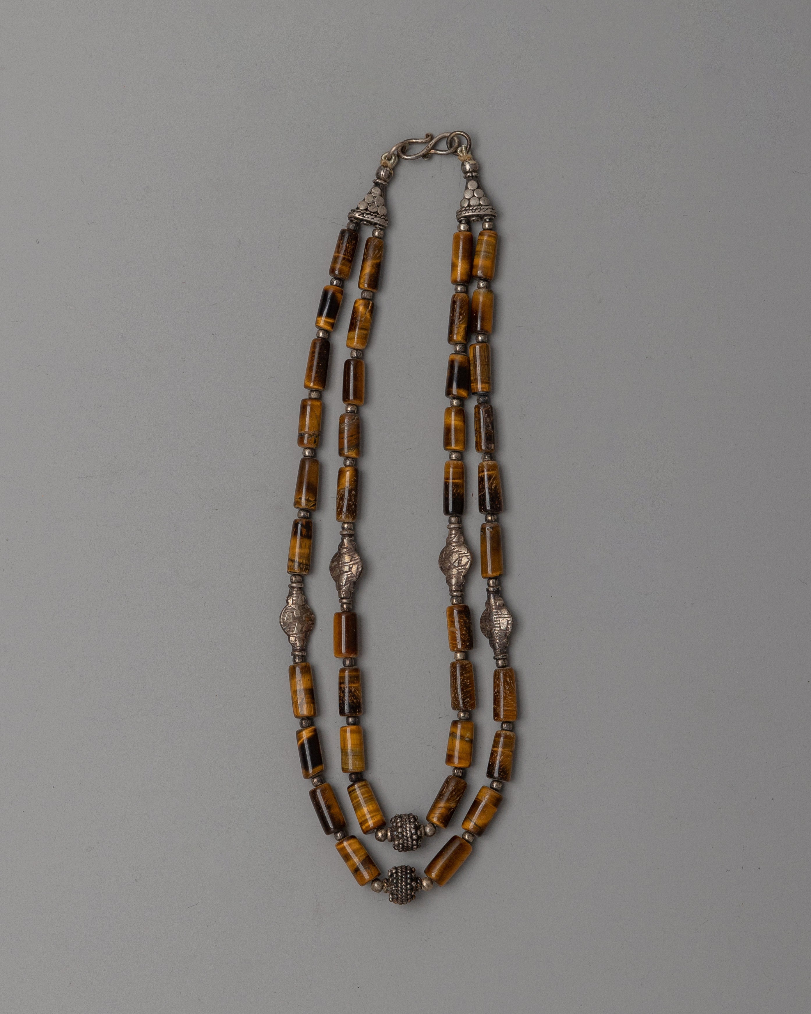 Himalayan Gemstone & White Metal Necklace