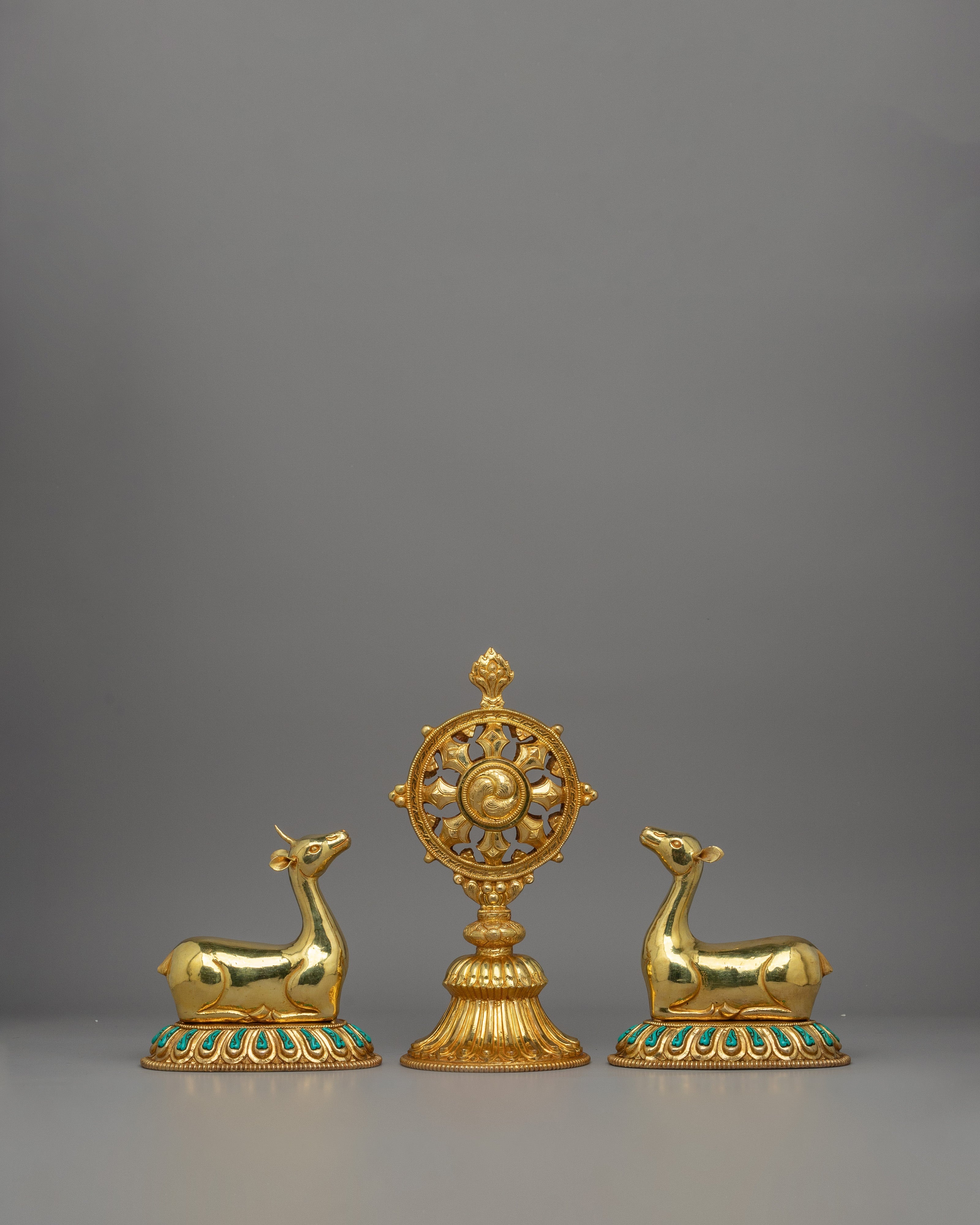 Dharma Wheel and Couple Deer Set