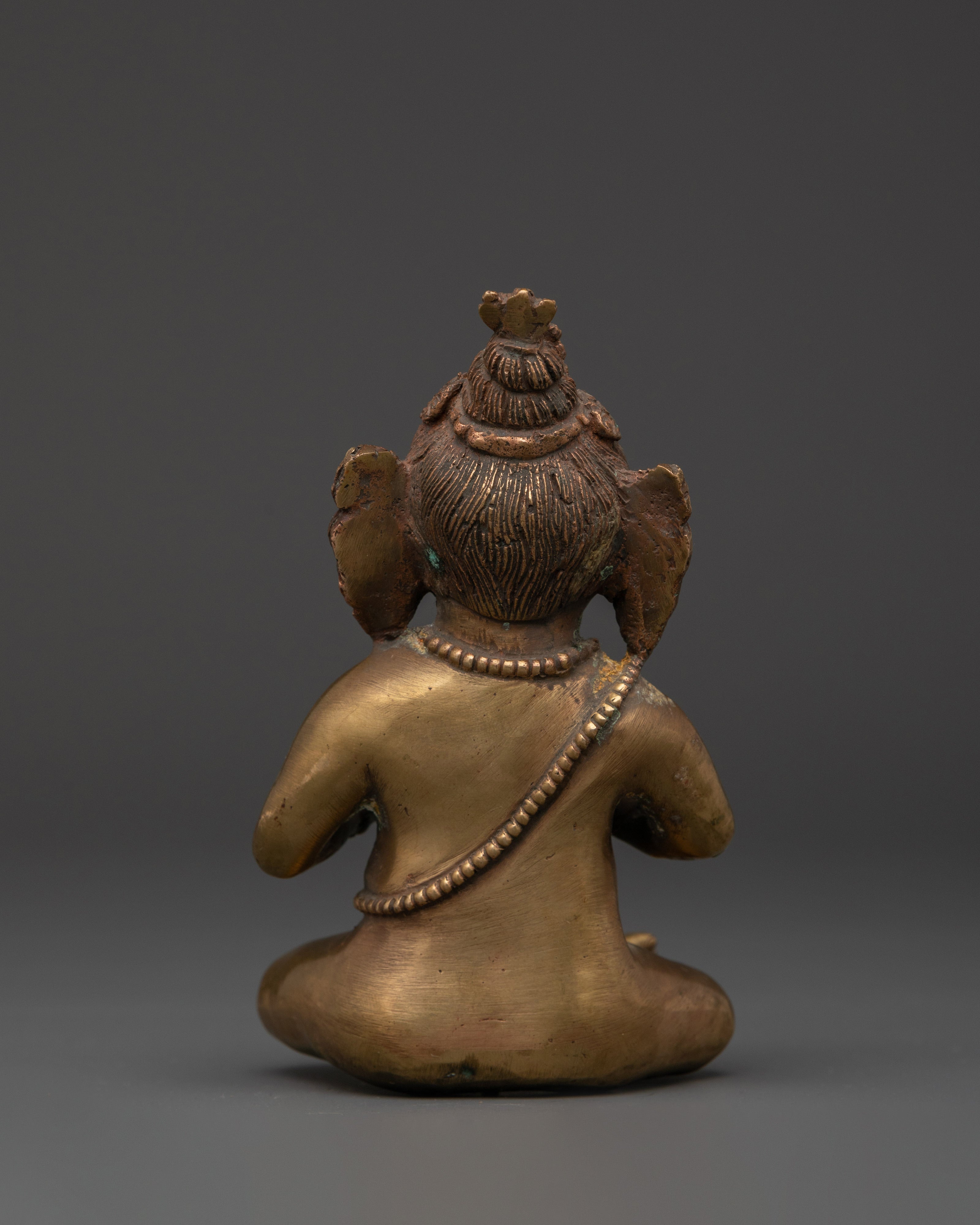 God of wisdom Ganesh figurine | 13cm, Brass Body