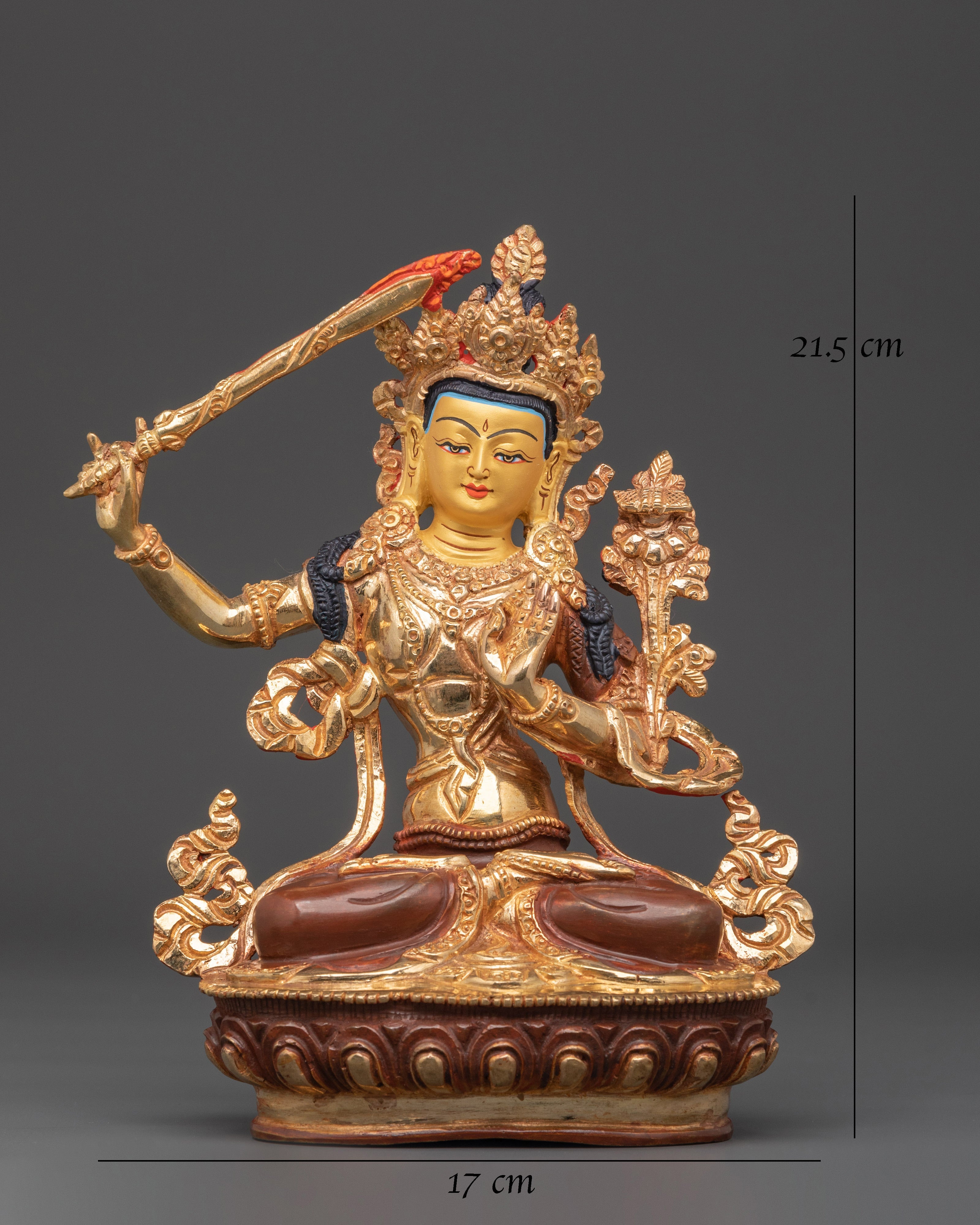 Manjushri Wisdom Buddha Statue | Ideal for Wisdom and Meditation Spaces
