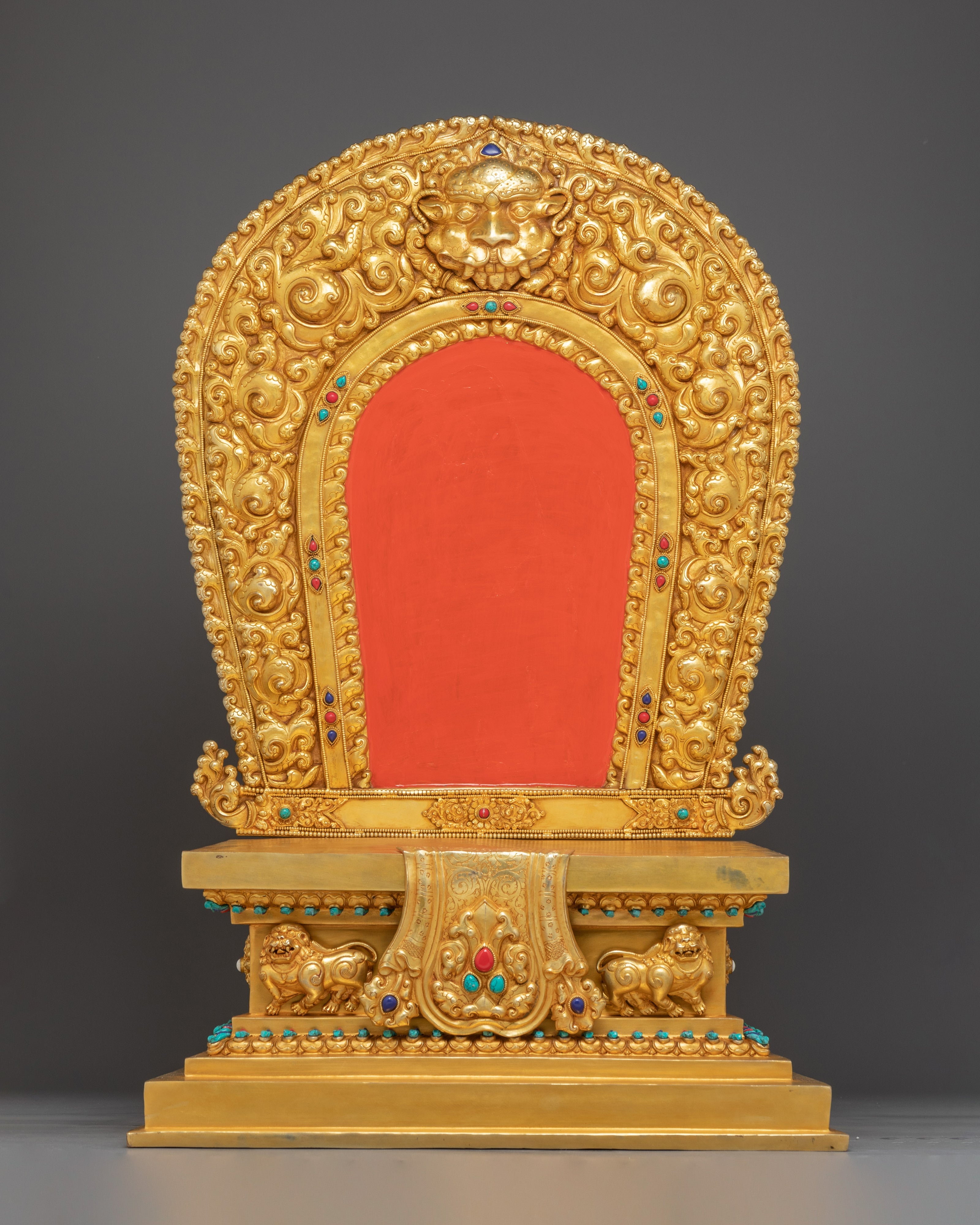 Hand-Carved Buddhist Throne | Gold Plated Throne