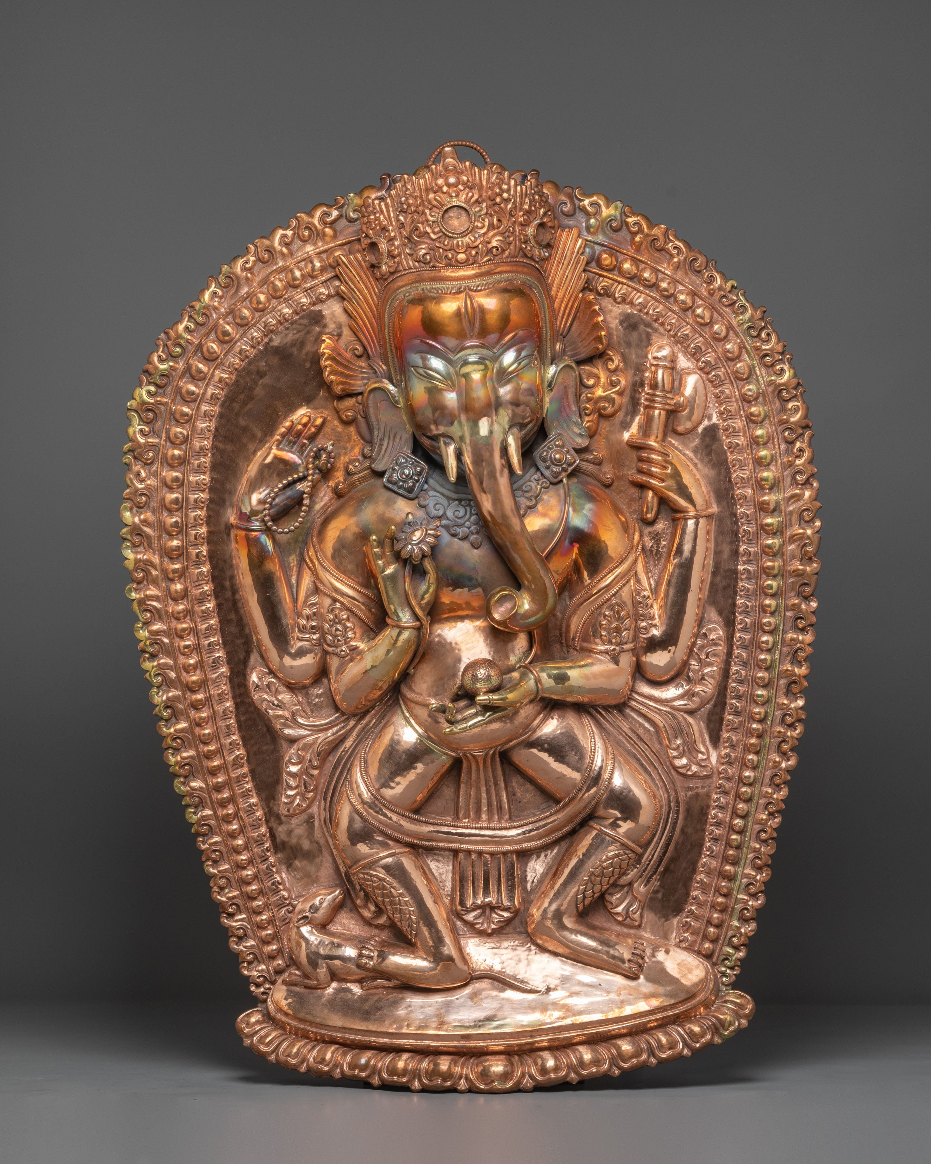Handcrafted Copper Ganesha Wall Hanging | Spiritual and Decorative Art for Home