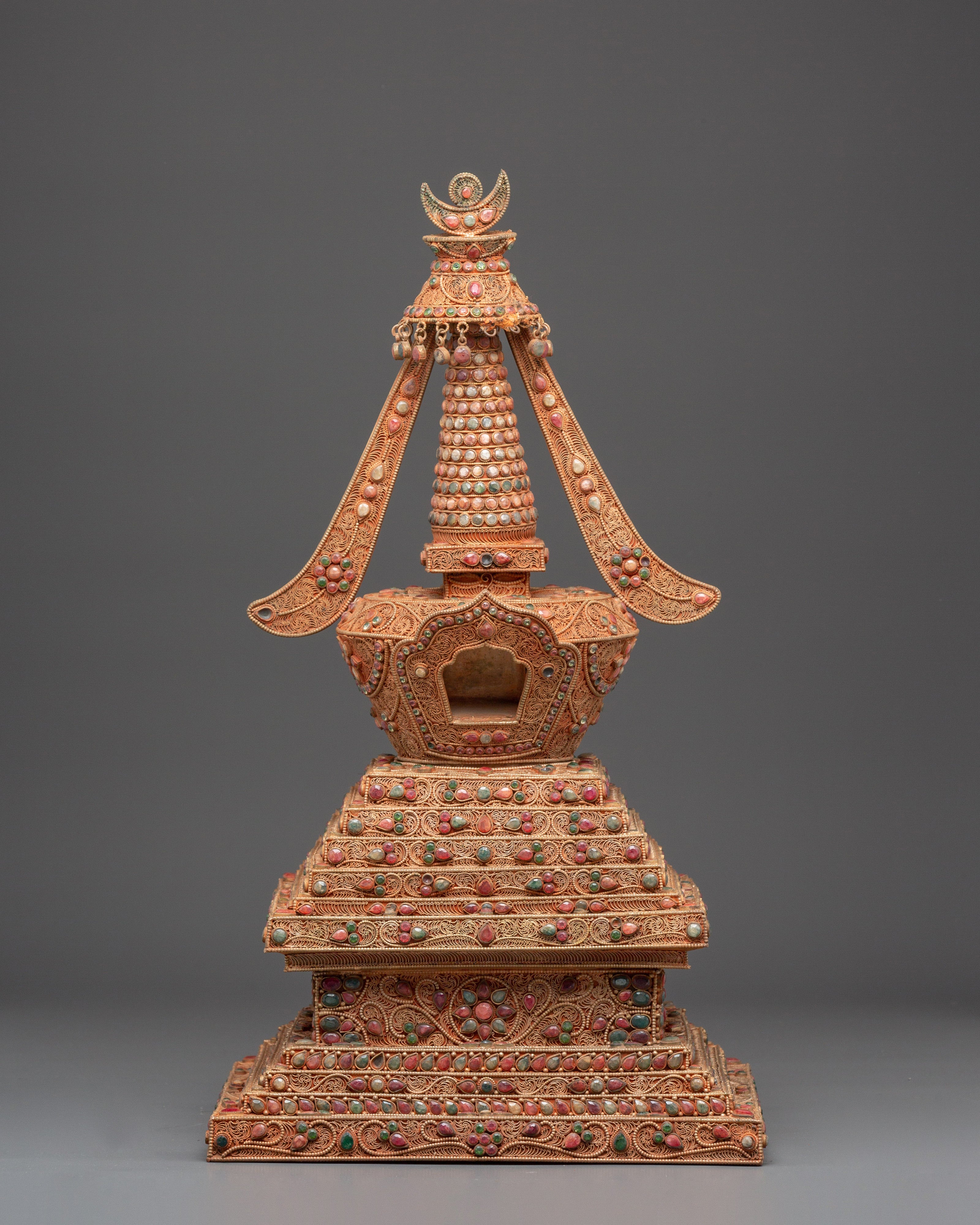 Stupa with Turquoise | Sacred Buddhist Shrine Relic
