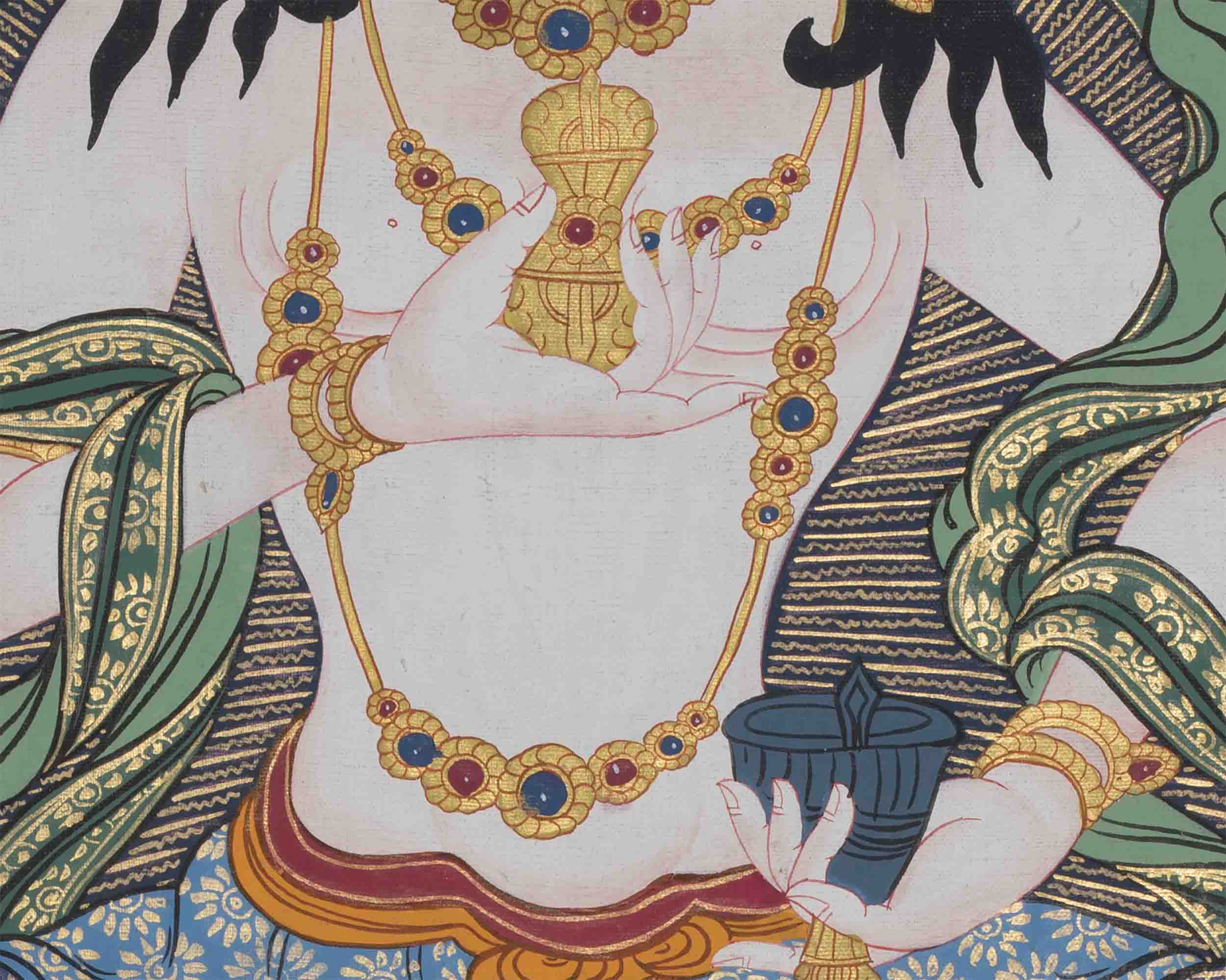 Vajrasattva Shakti Thangka | Hand-Painted Himalayan Art