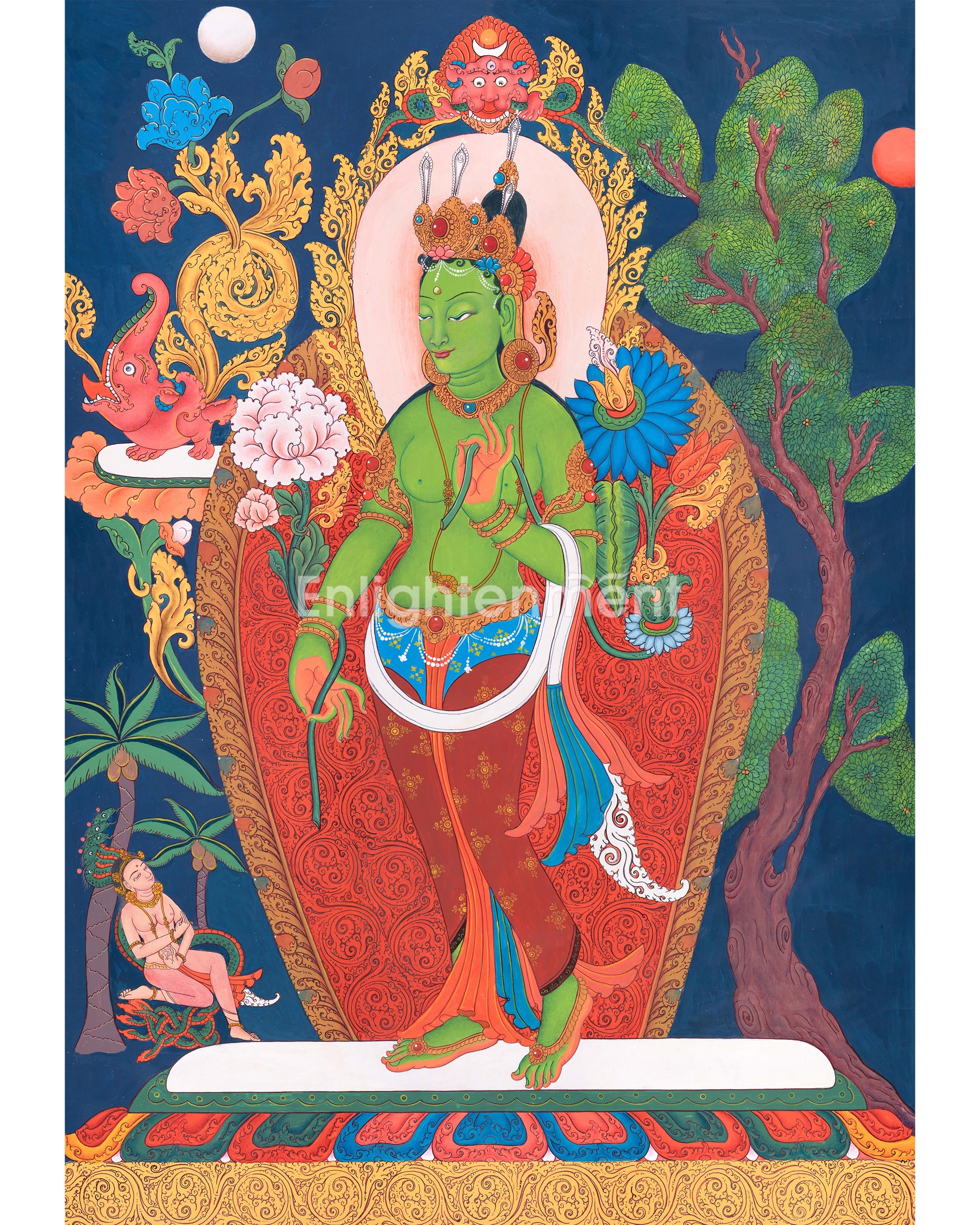 Traditional Arya Tara Thangka Painting | Mother Tara Goddess of Compassion