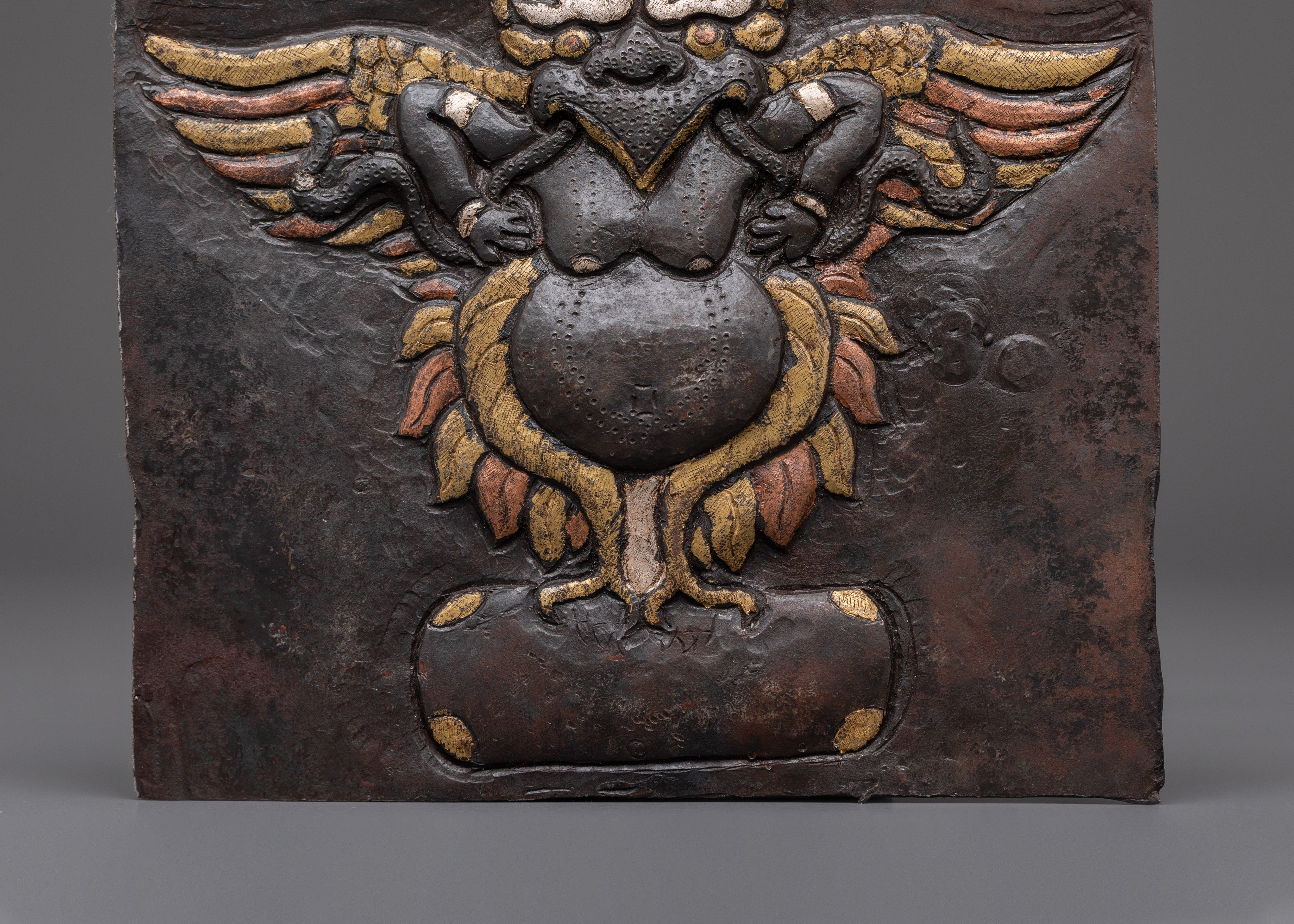 Handcrafted Iron Wall Hanging | Featuring Mythical Winged Guardian