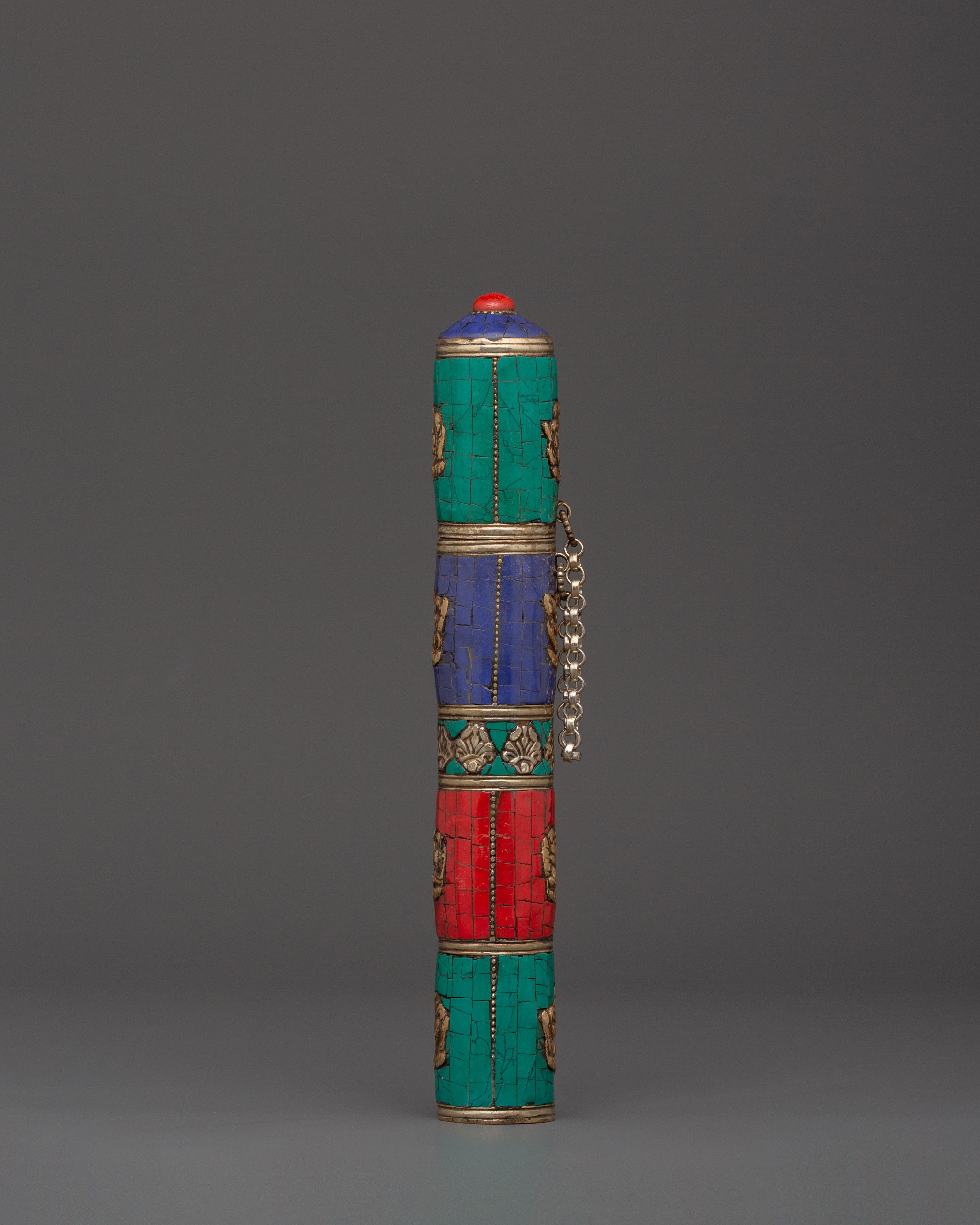 Auspicious Symbol Incense Holder | Tibetan Brass Burner