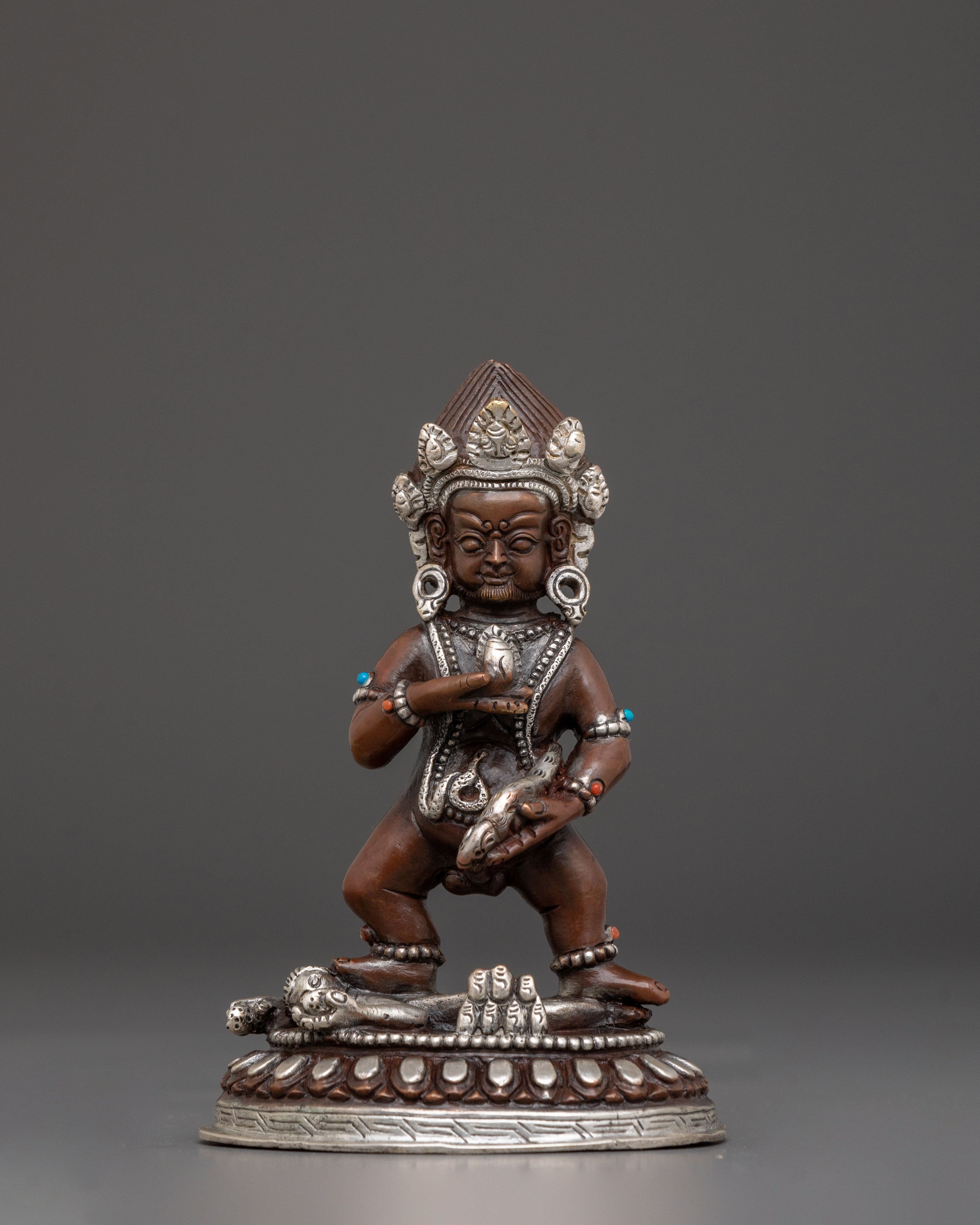 Black Dzambhala Sacred Statue | Buddhist Wealth Deity Art