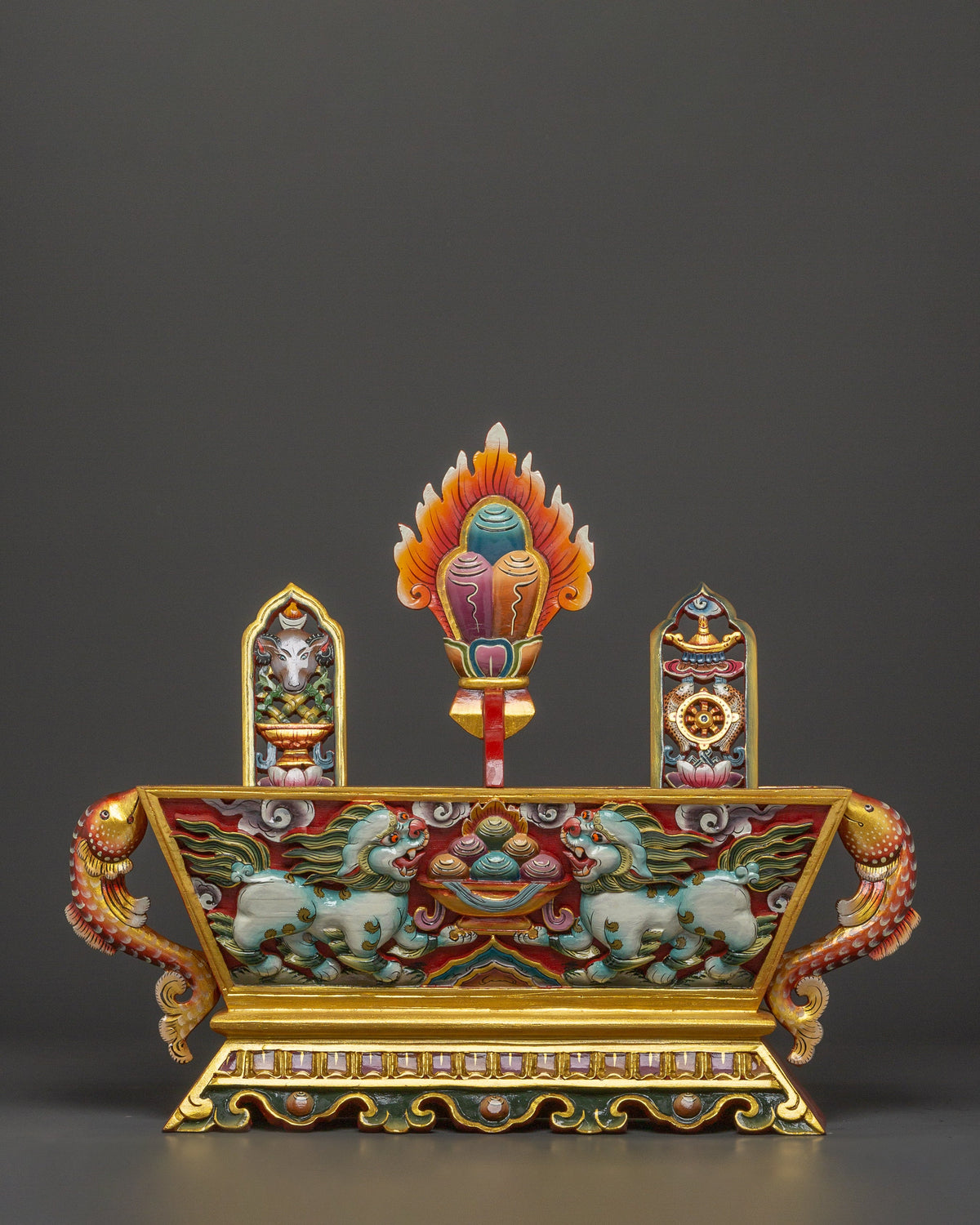 Hand-painted Buddhist Chemar Box | For Tibetan Spiritual Practices and Home Altars