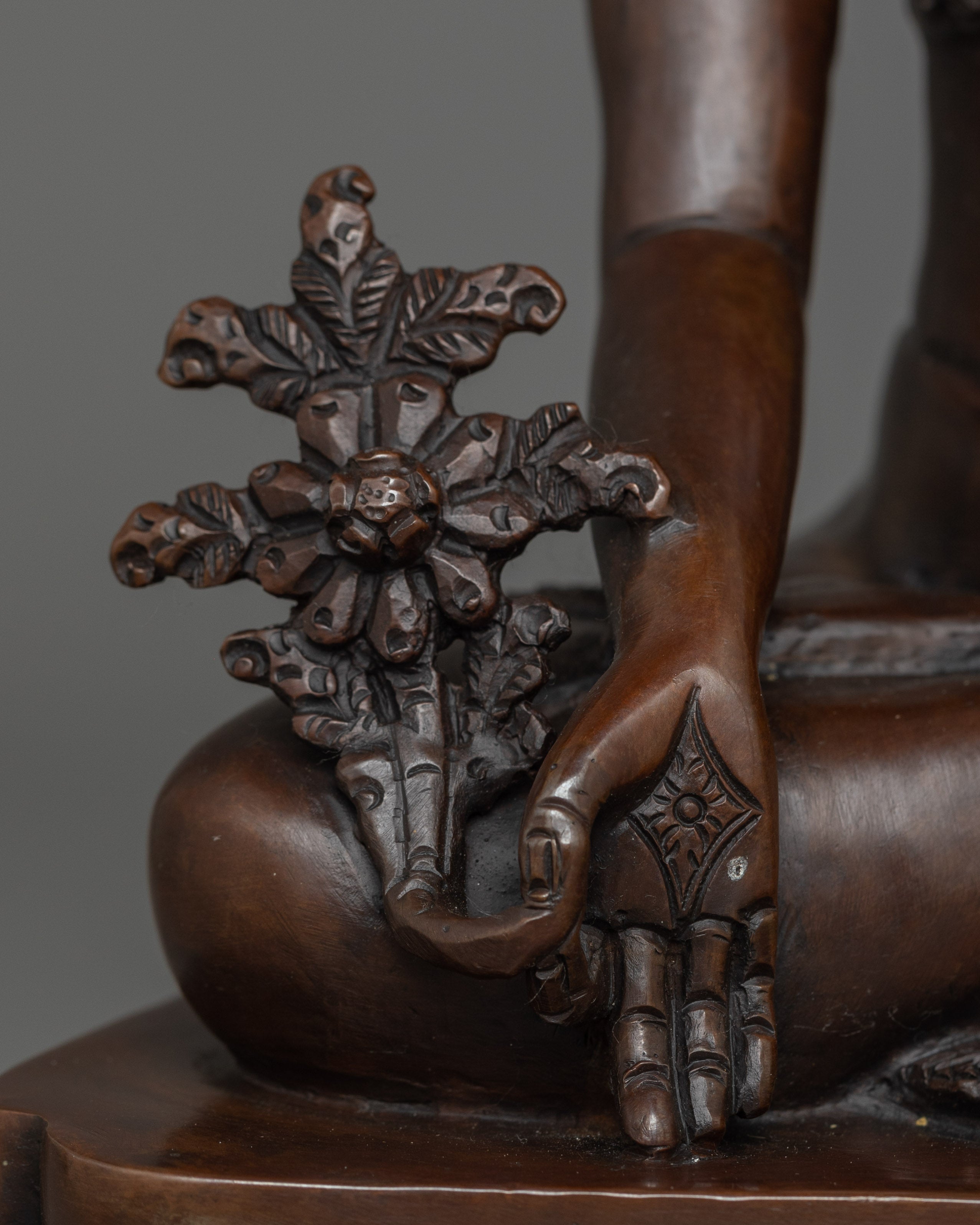 Medicine Buddha with Oxidized Copper Body Statue | A Divine Healer
