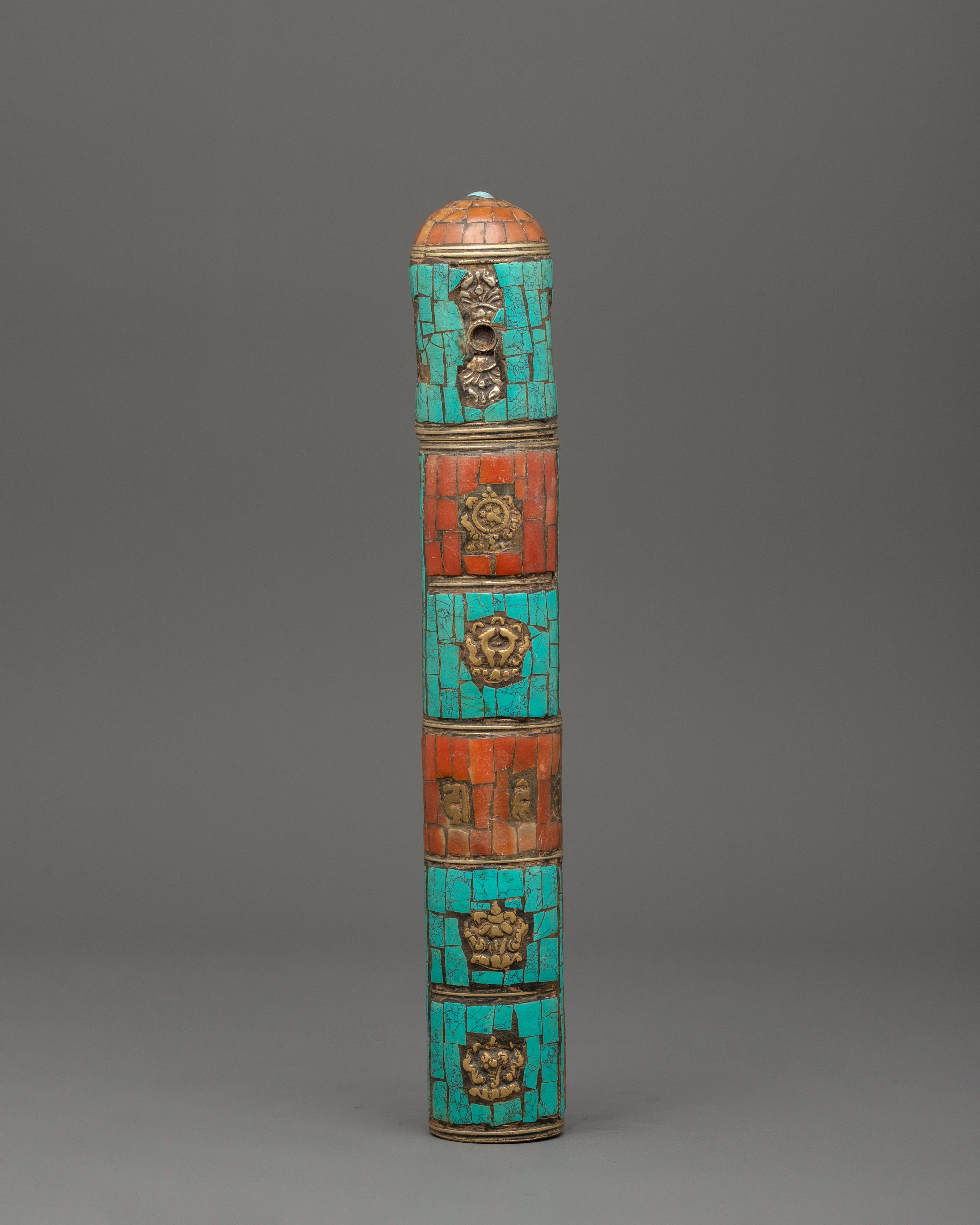 Coral Inlaid Incense Holder