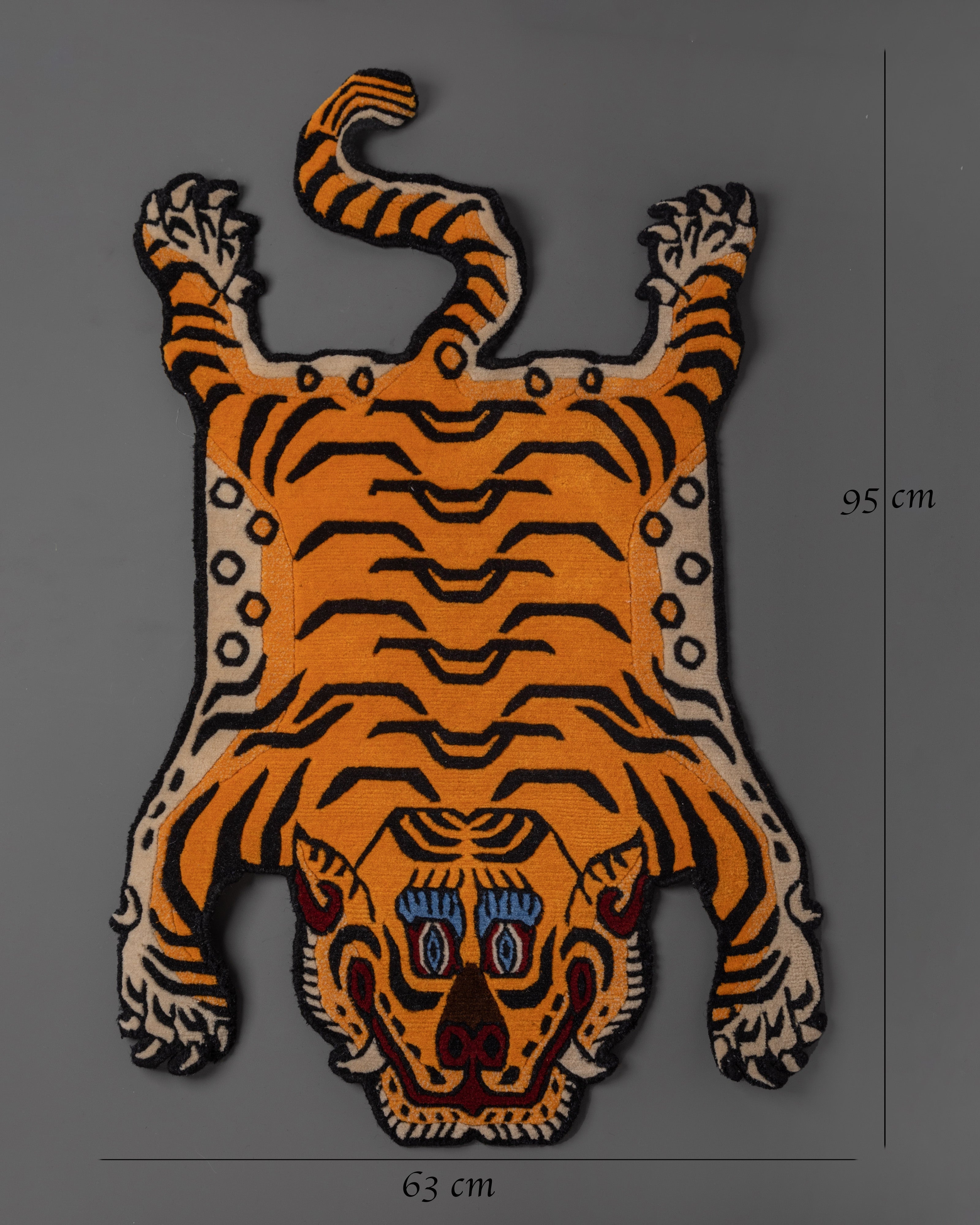 Hand Knotted Tiger Designed Rug | Tibetan Wool Craft
