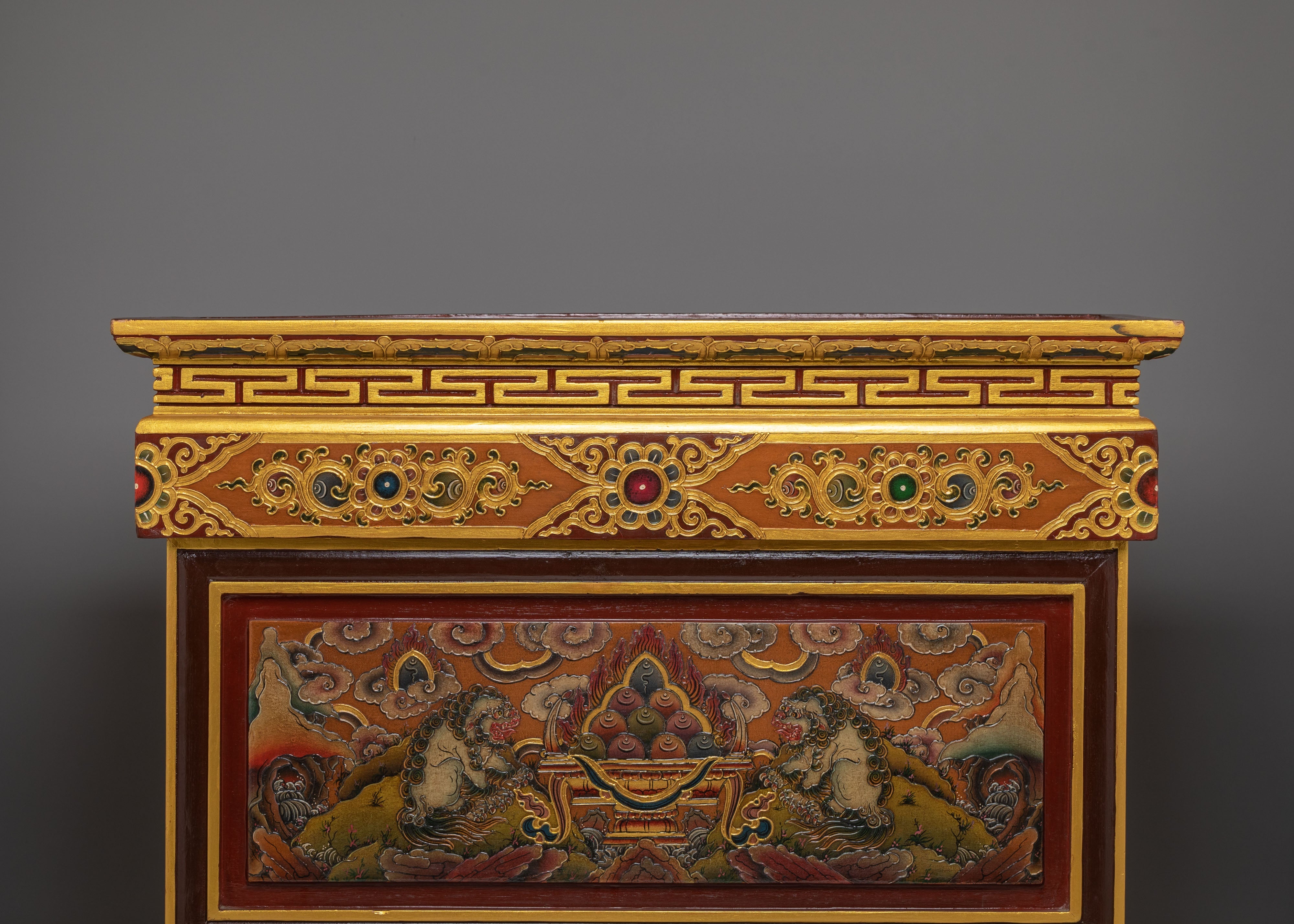 Himalayan Tibetan Folding Table | Handcrafted Wooden Table