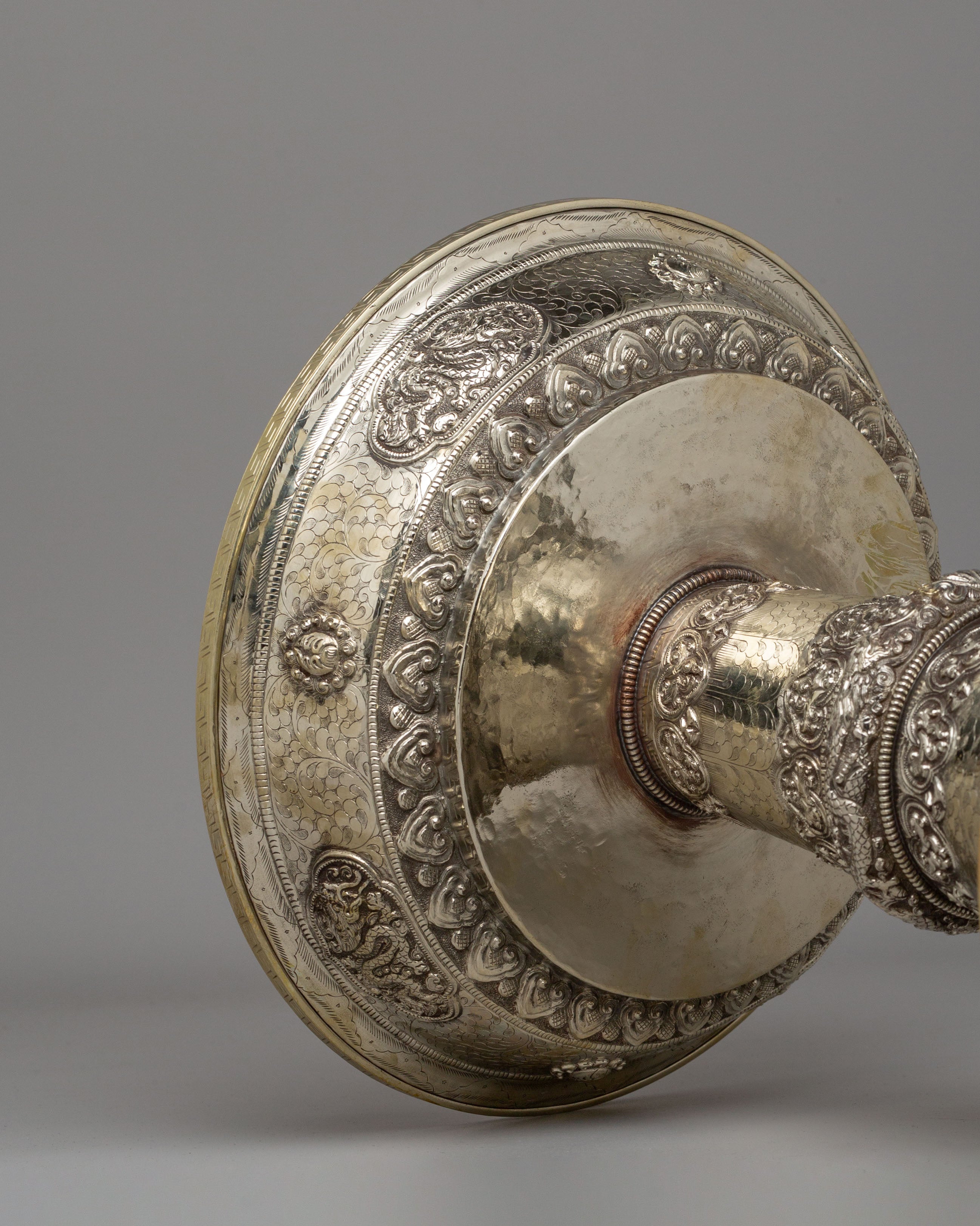 Silver Offering Plate | Handcrafted Ritual Plate for Puja