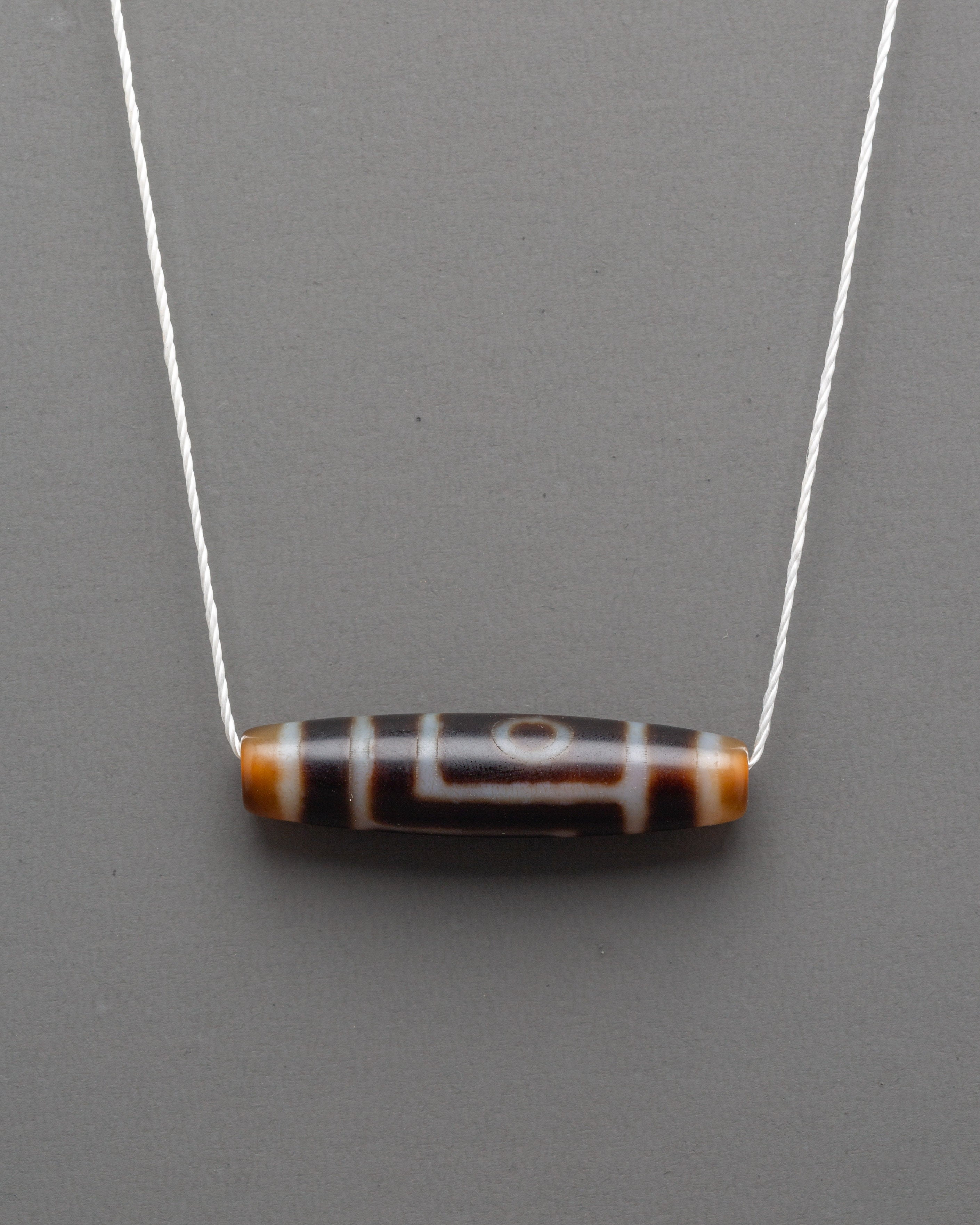 Dzi Bead Pendant | Sacred Protection Amulet Necklace