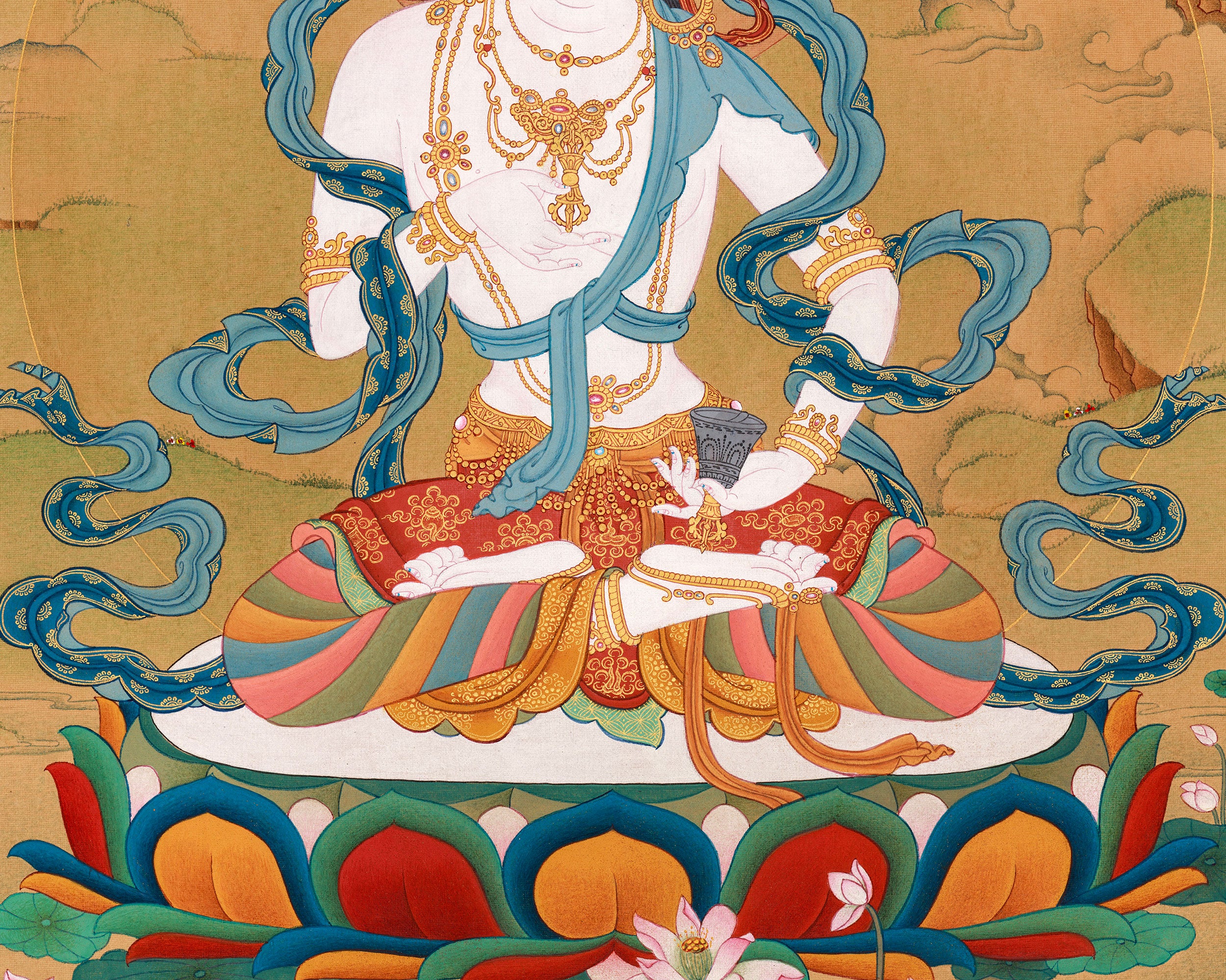 Exclusive Vajrasattva Thangka | Divine Purification Art | Tibetan Lhasa Stone Accents