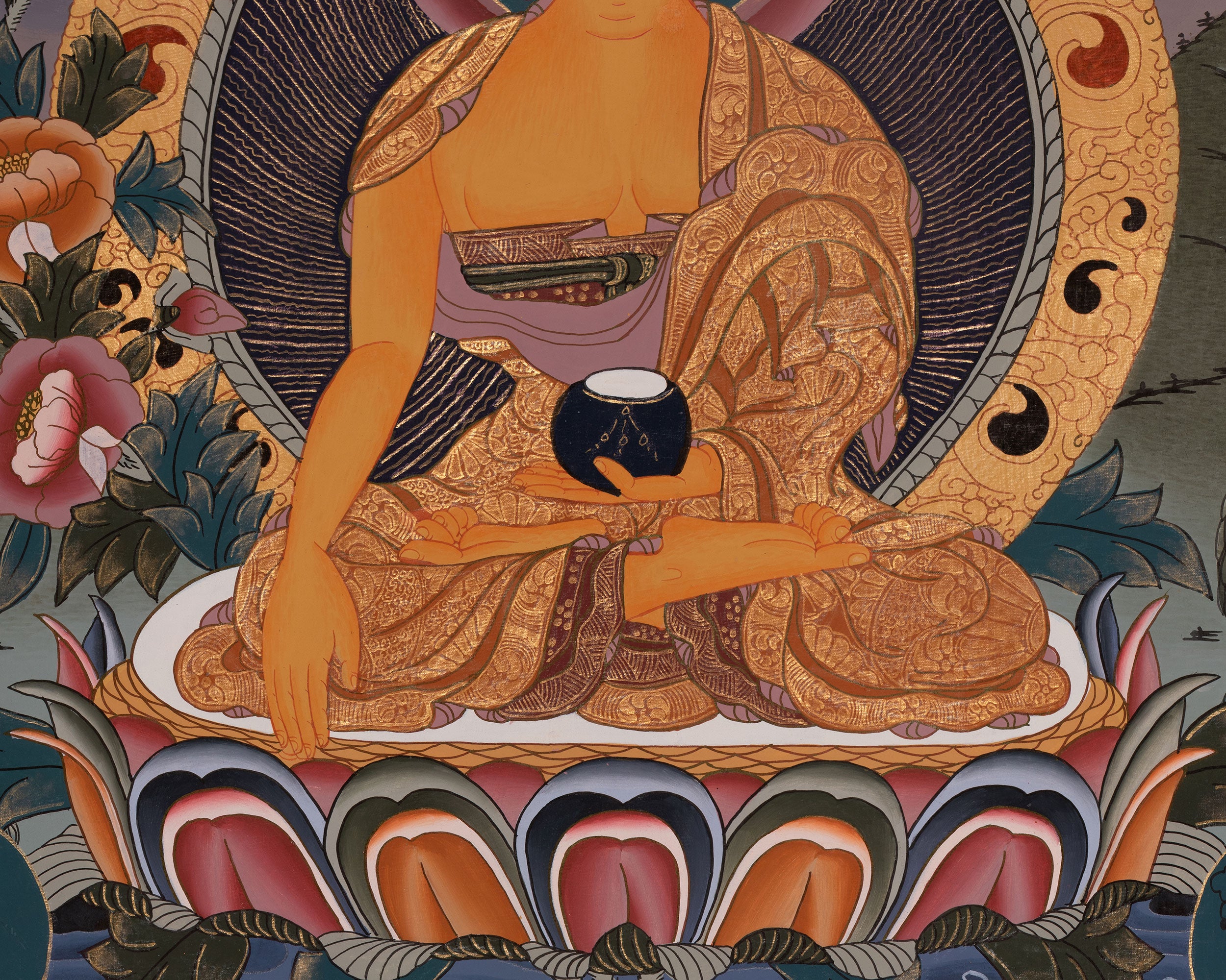 Original Hand-Painted Shakyamuni Buddha Thangka | Mindfulness Meditation And Yoga