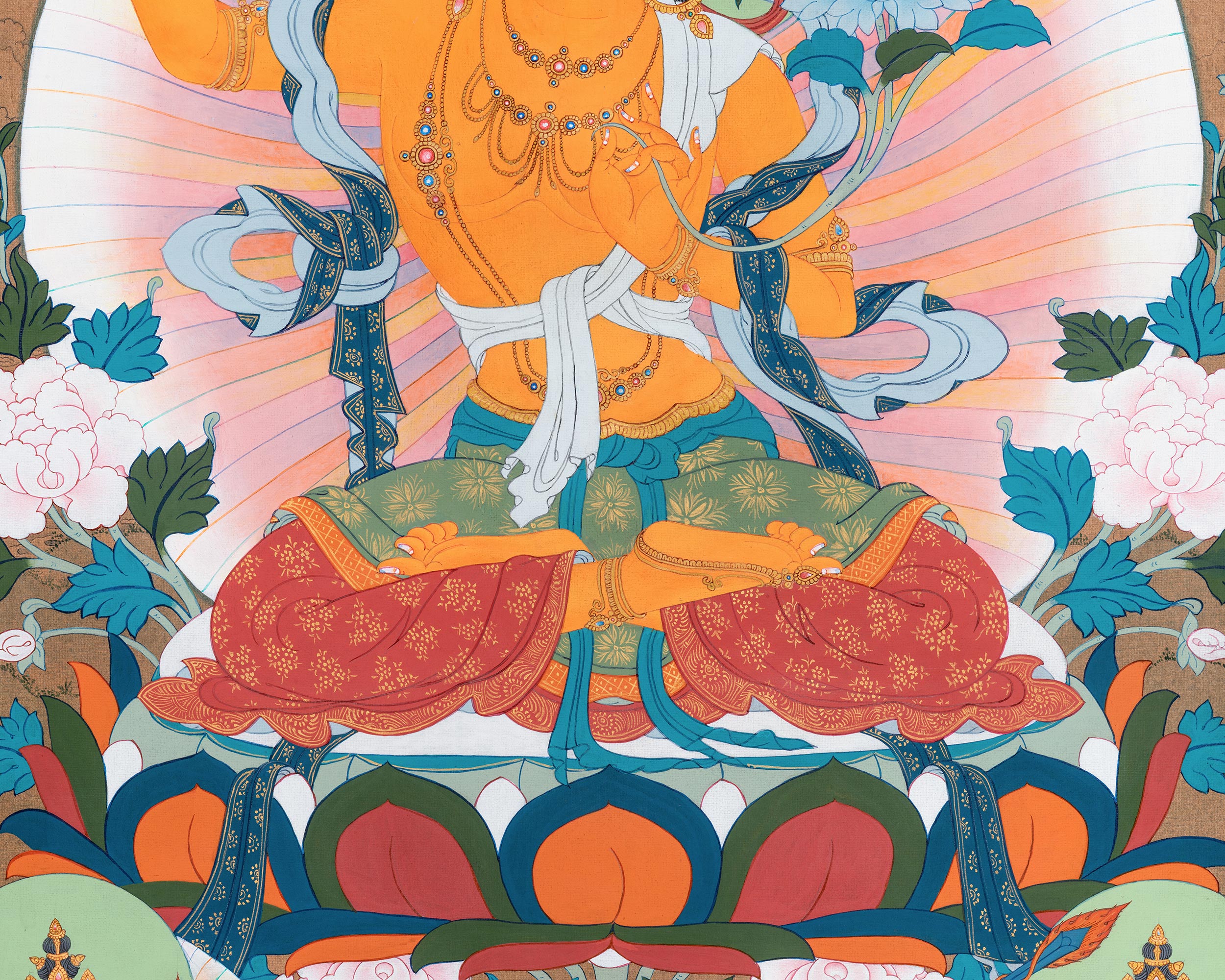 Five Forms of Manjushri Thangka | Bodhisattva of Wisdom and Knowledge
