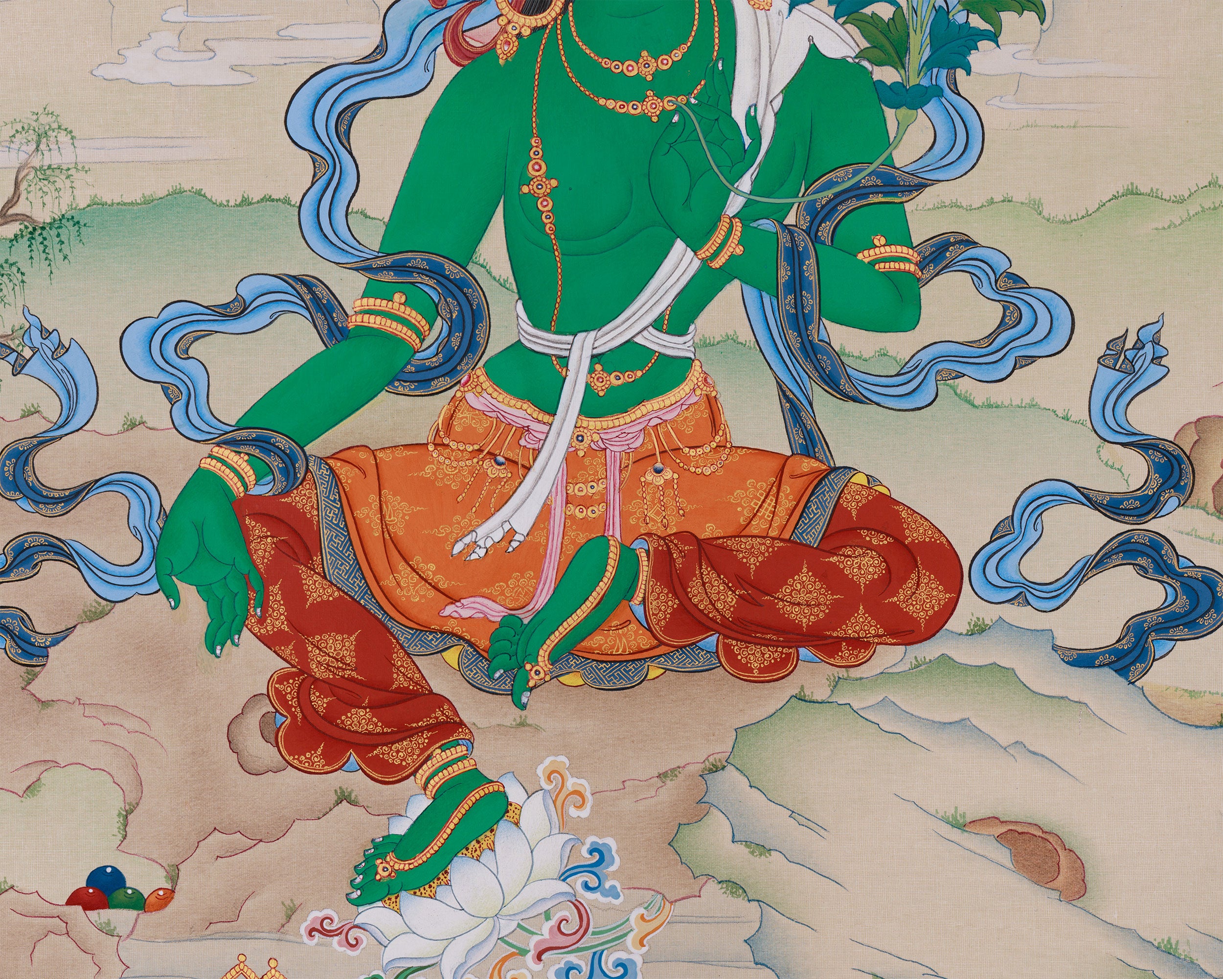 Mother Green Tara Buddha Painting | Divine Protector and Guardian of Wisdom