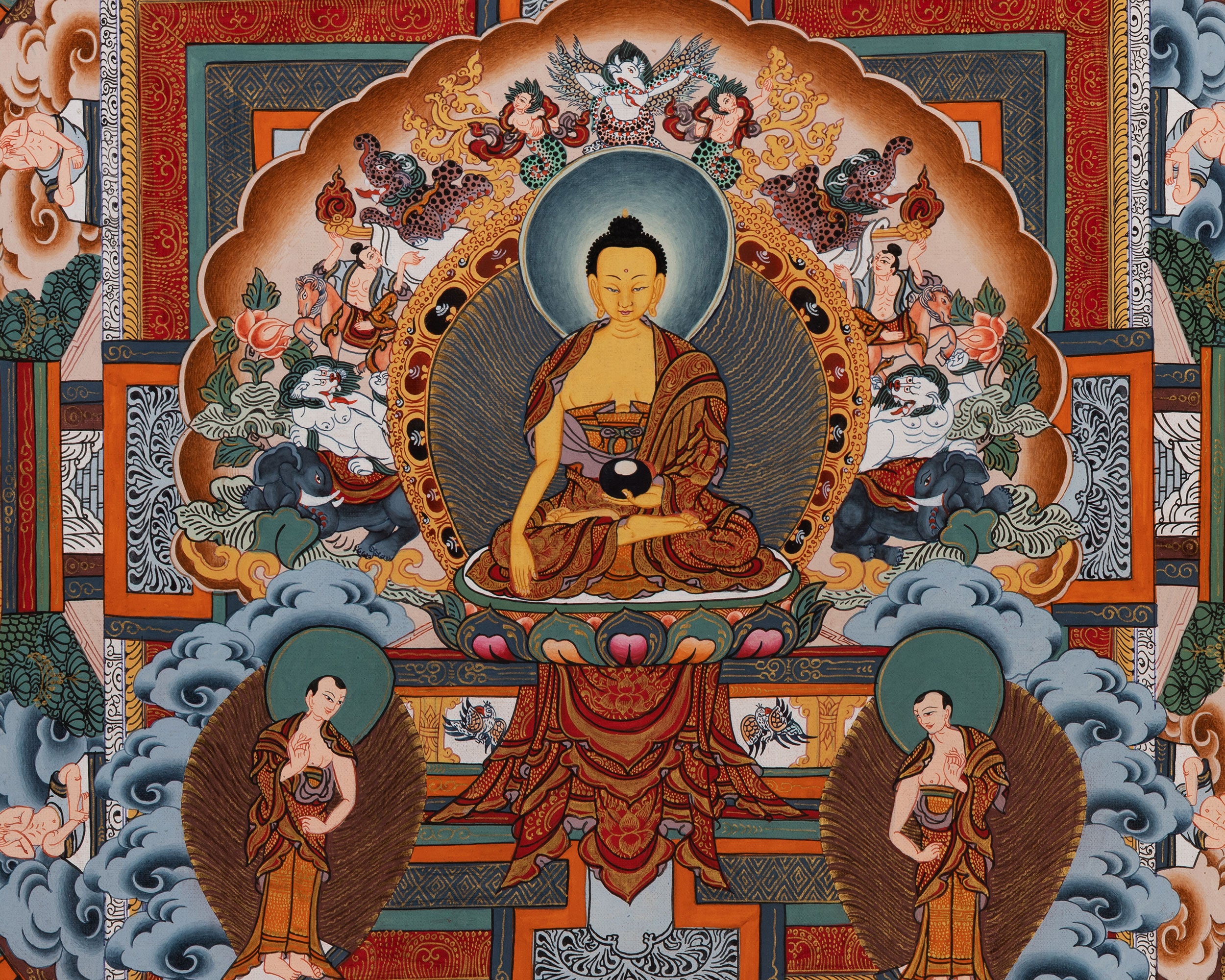 Masterpiece Art of Shakyamuni Gautama Buddha | Original Hand-Painted Tibetan Thangka