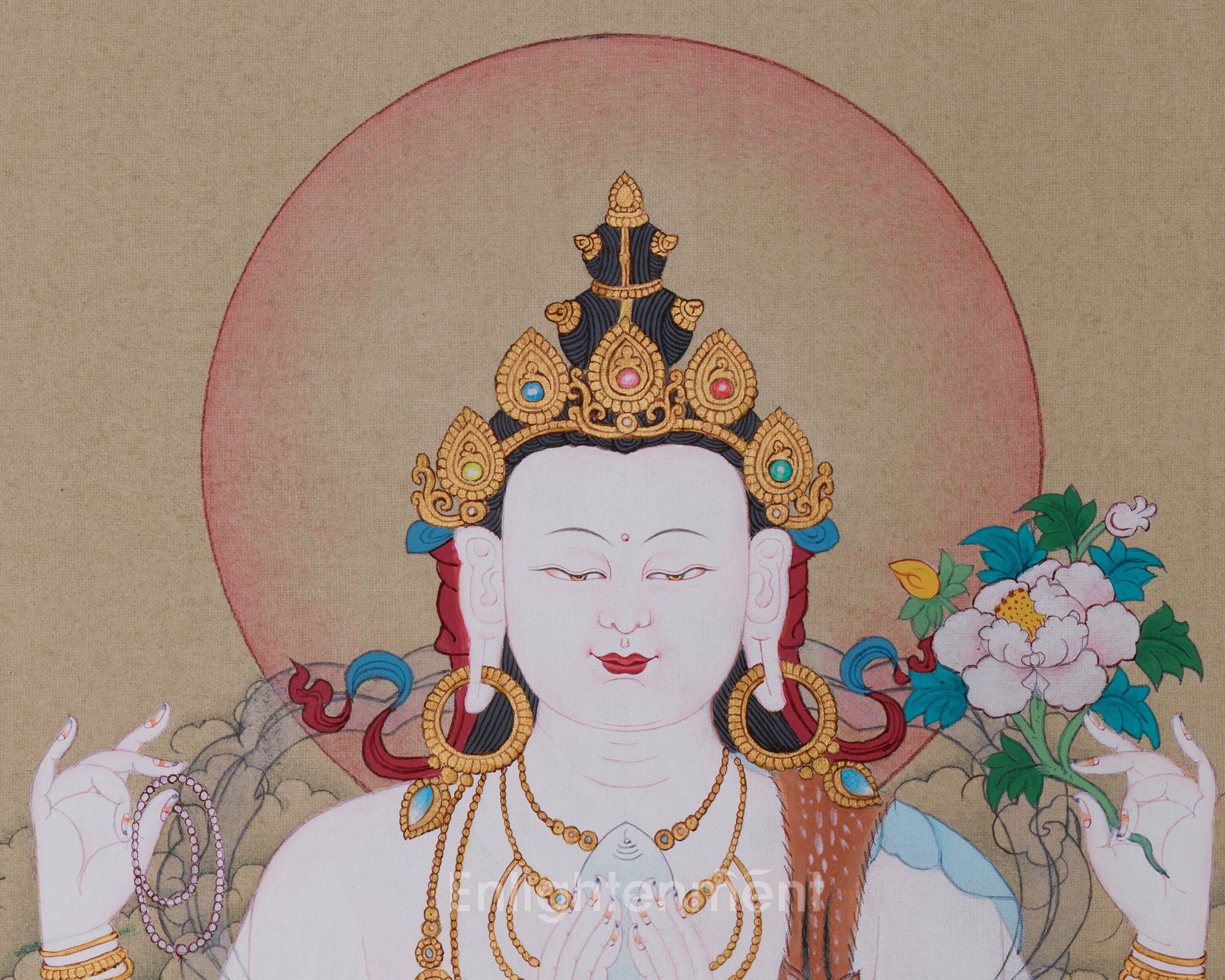 Avalokitesvara | Compassion Bodhisattva Thangka | 24K Gold