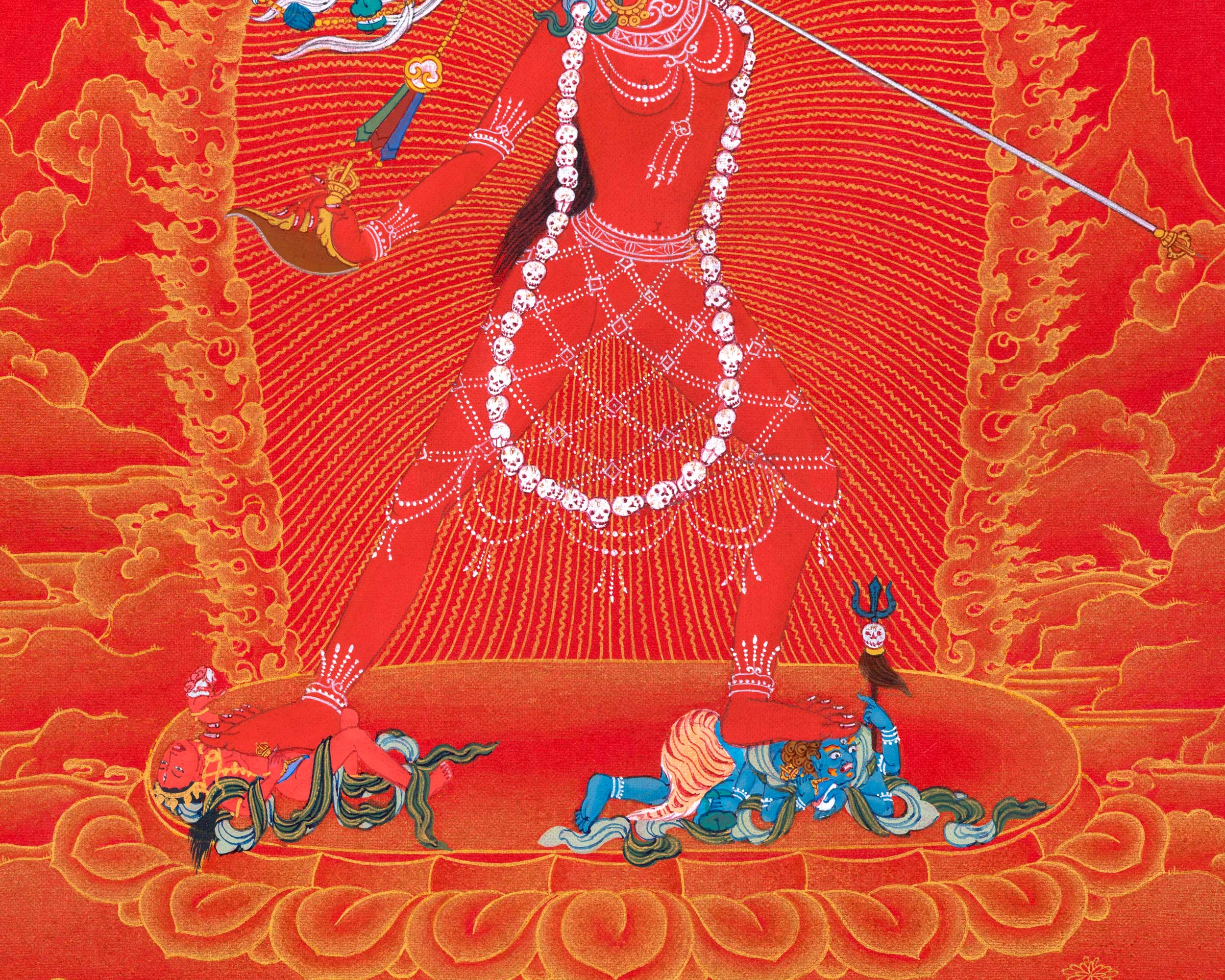 Vajrayogini, Red and Gold Thangka for Practice